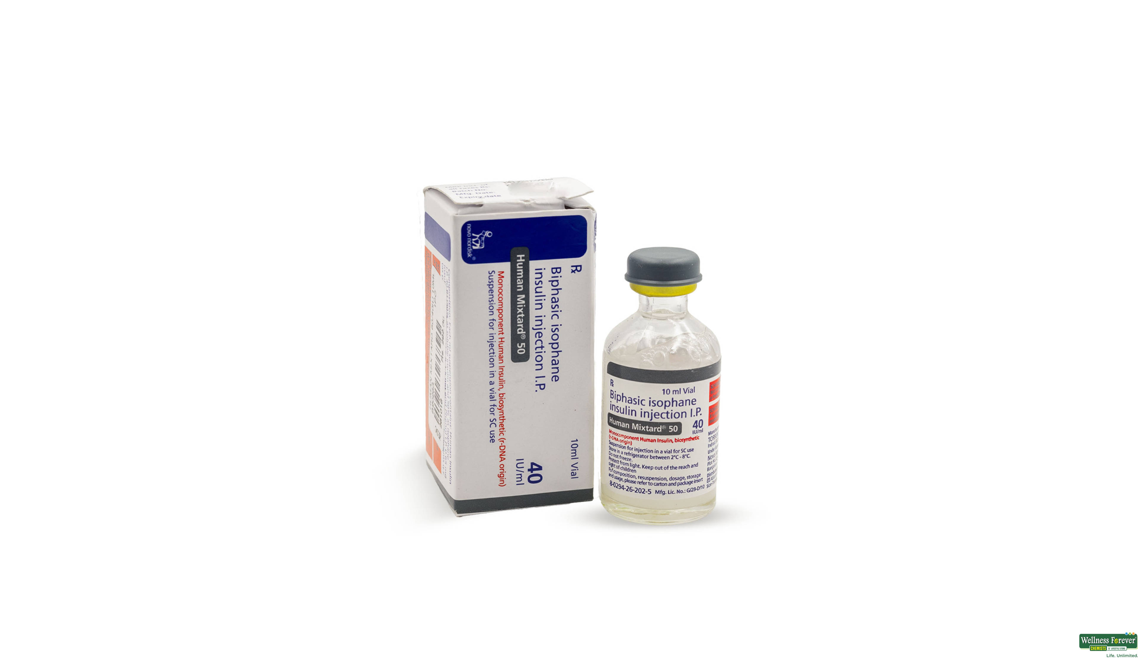 HUMAN MIXTARD 50/40IU 10ML VIAL- 1, 1PC, 