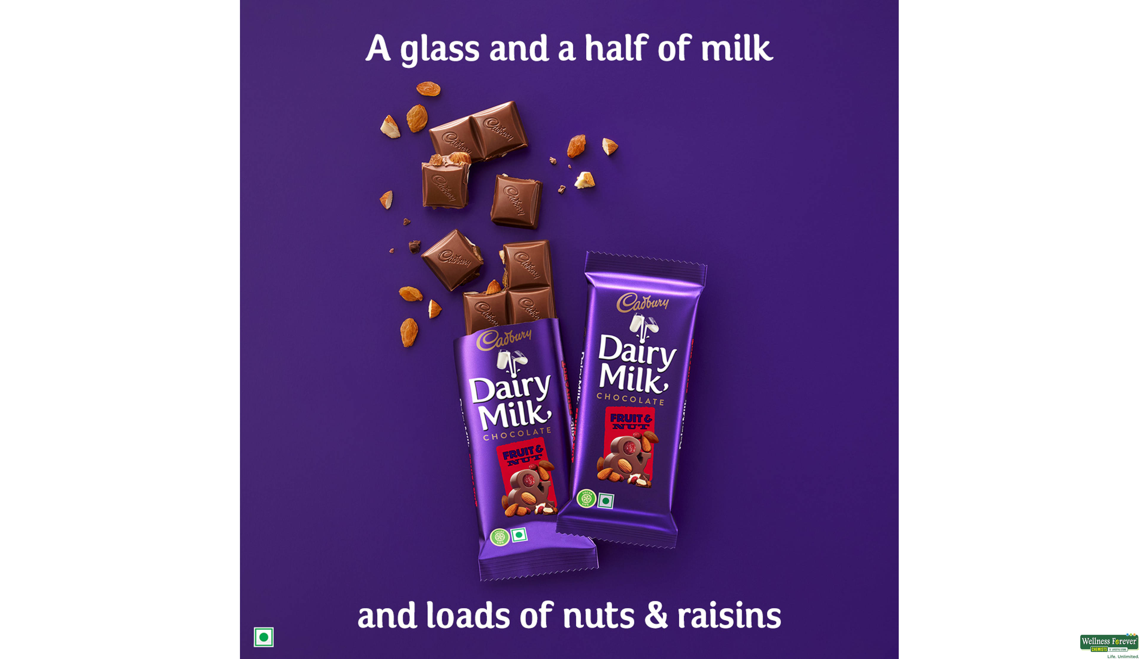 CADB CHOC FRUIT/NUT 80GM- 5, 80GM, 