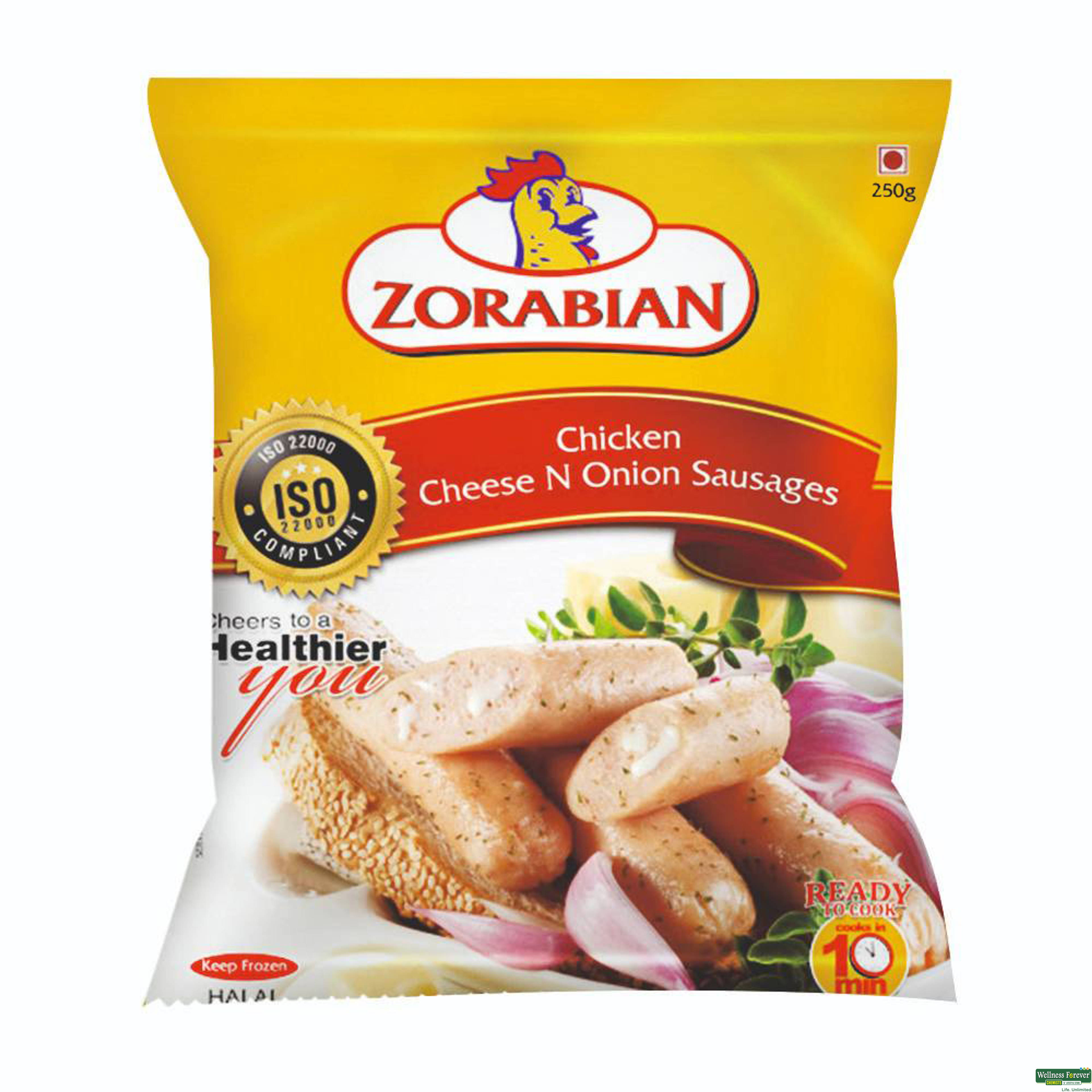 Zorabian Chicken Cheese and Onion Sausages, 250 g-image