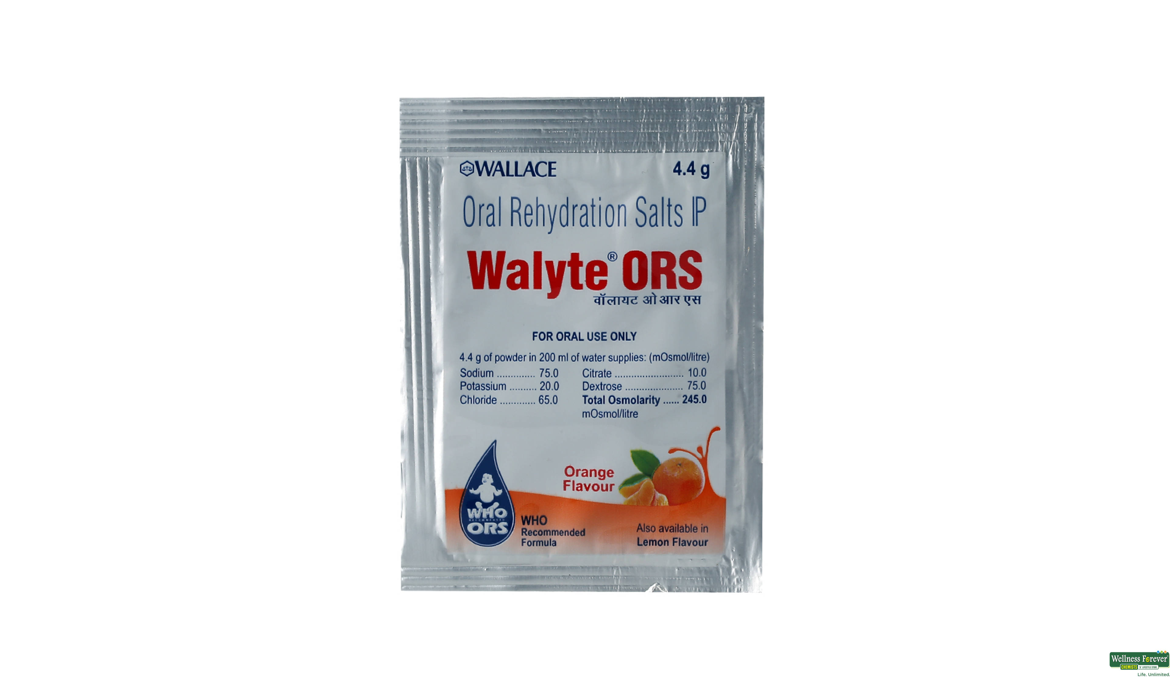 WALYTE ORS ORANGE SACHET 4.4GM(P)- 1, 4.4GM, 