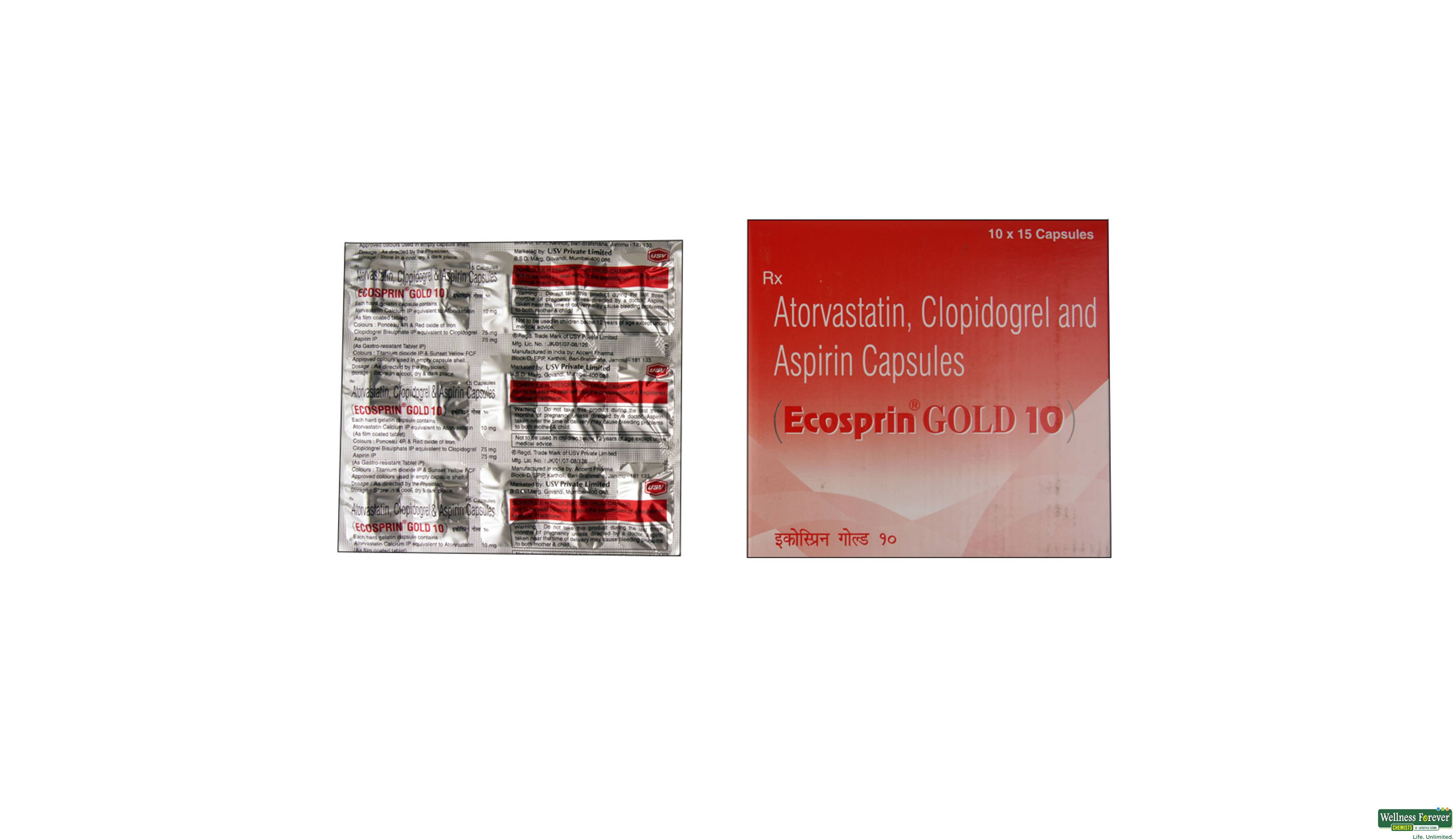 ECOSPRIN-GOLD 10MG 15CAP- 1, 15CAP, 