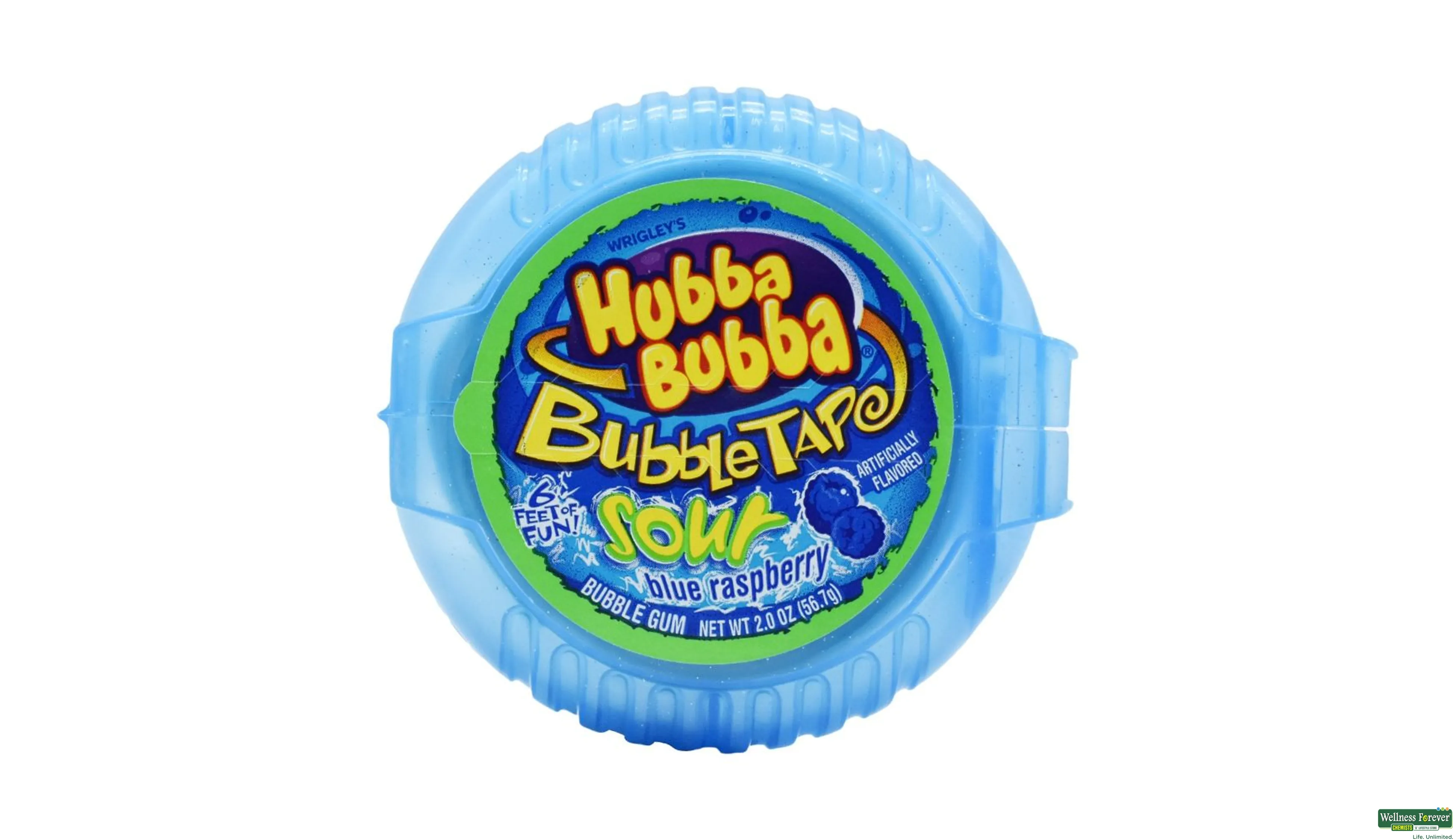 Hubba Bubba Bubble Tape Original and Hubba Bubba Bubble Tape Sour Blue  Raspberry Bundle | 6 Feet of Gum Each Tape | 2 Original Flavor Gum and 2  Blue