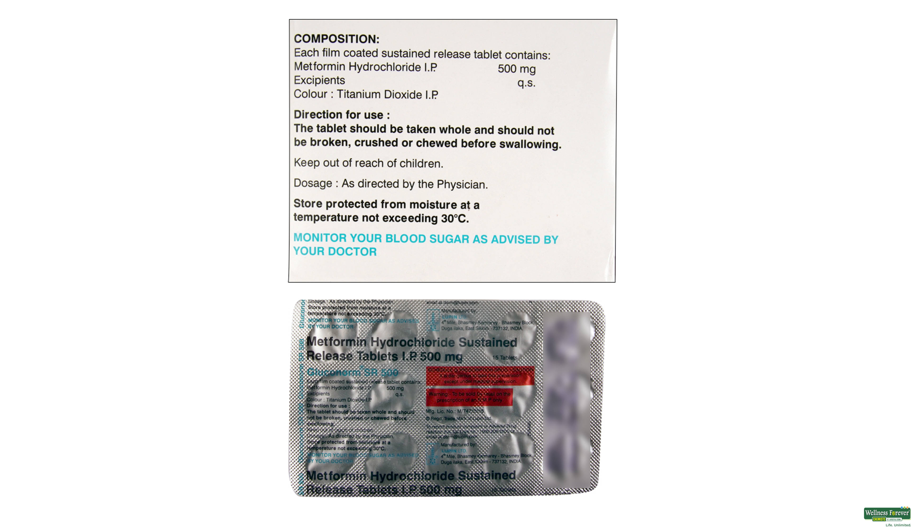 GLUCONORM-SR 500MG 15TAB- 2, 15TAB, 