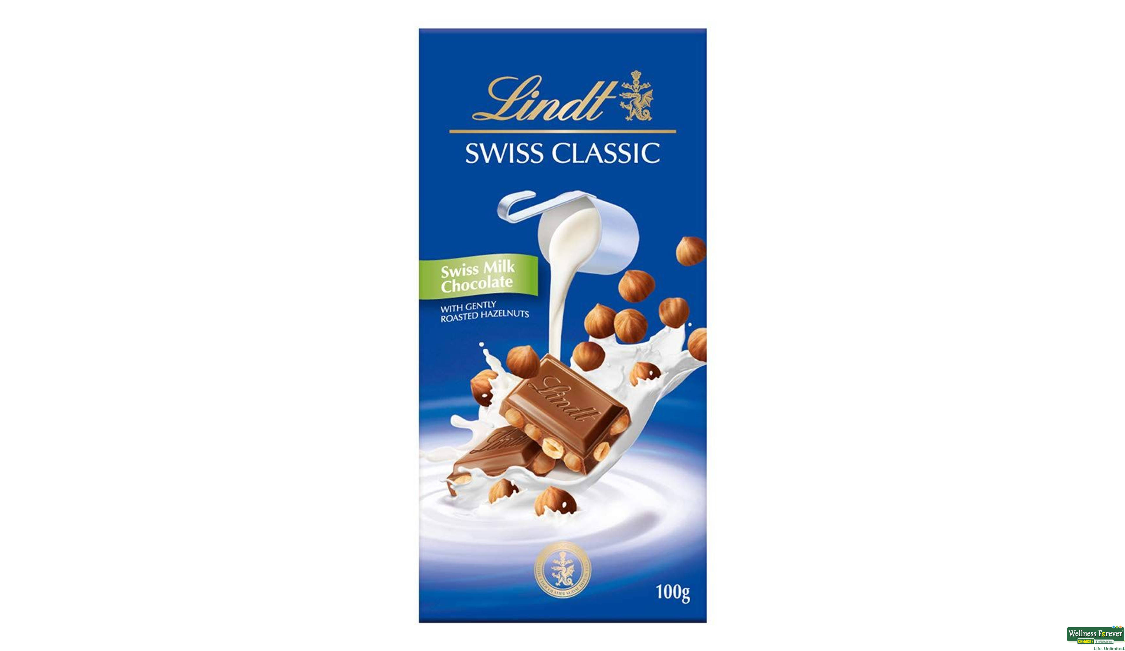 LINDT CHOC MILK HAZELNUT 100GM- 1, 100GM, 