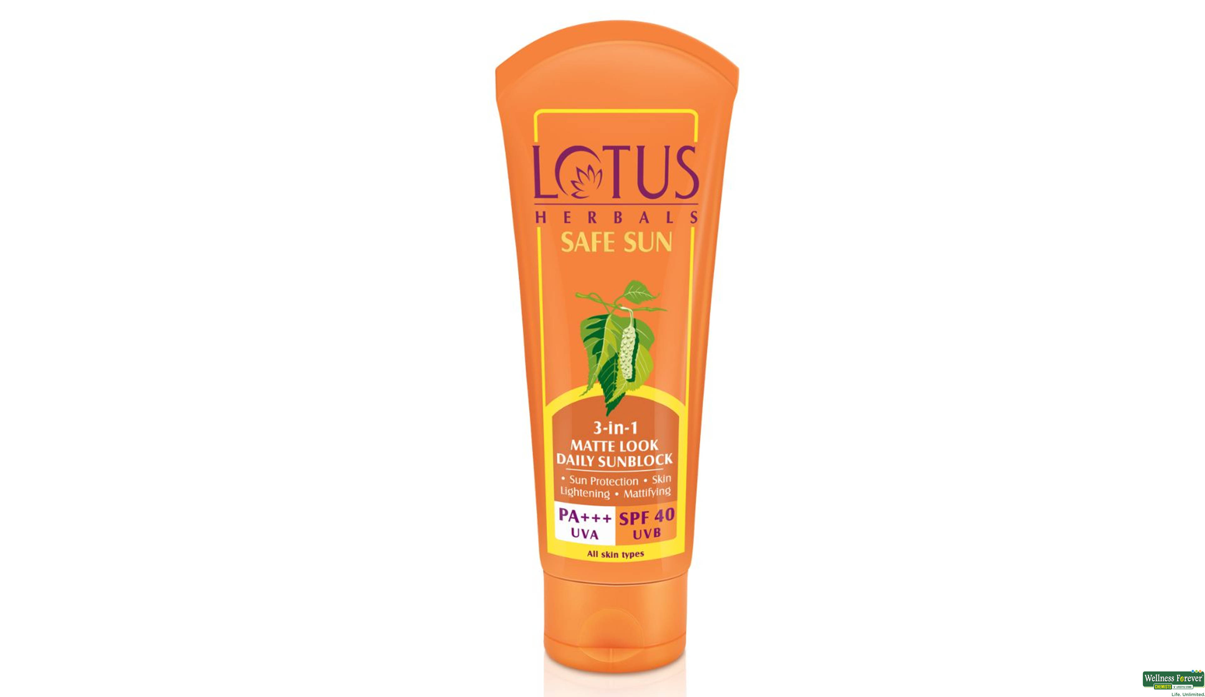 LOTUS B/CRM SPF40 3IN1 MATTE SUNB 100ML- 1, 100ML, 