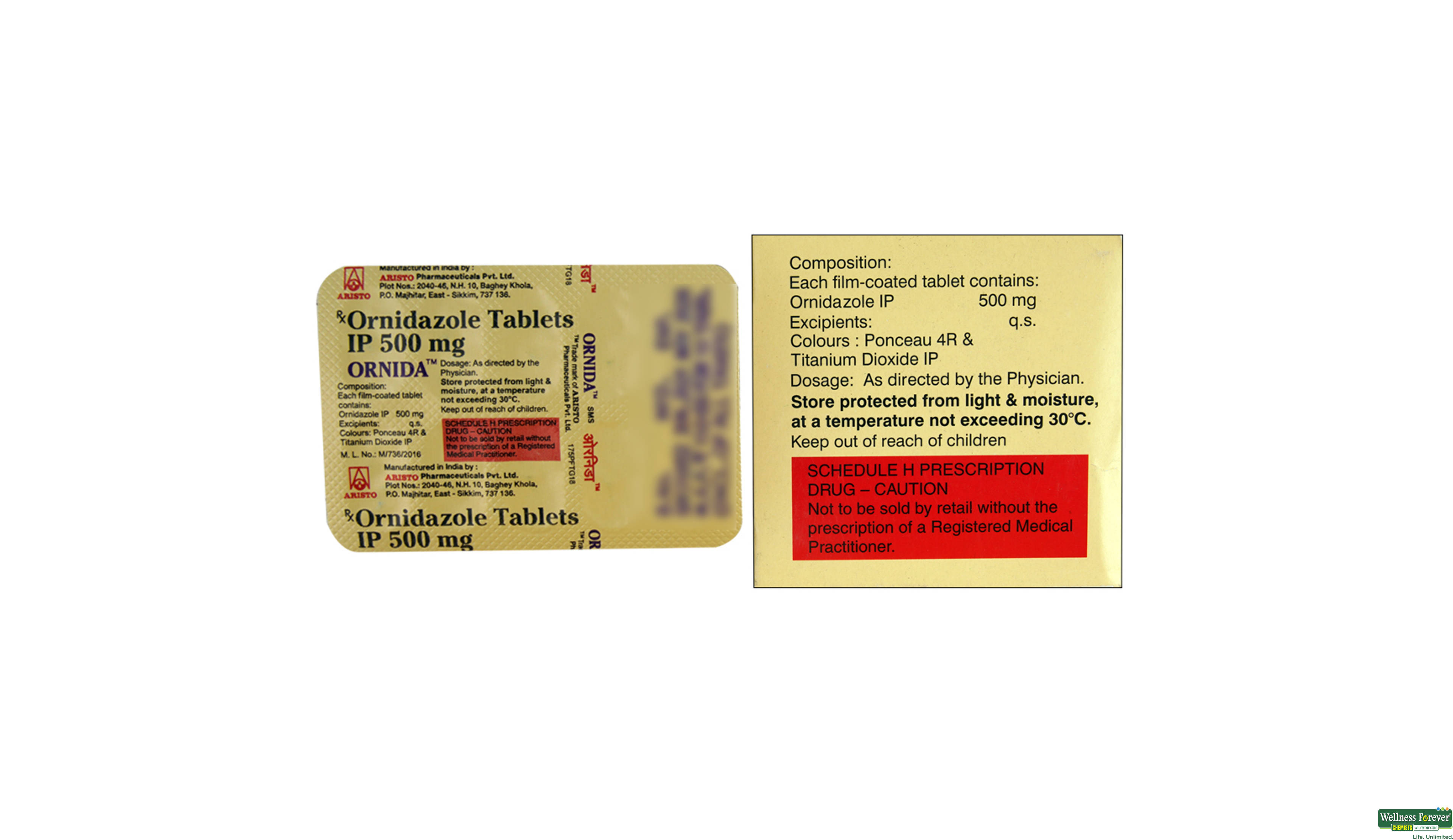 ORNIDA 500MG 10TAB- 2, 10TAB, 