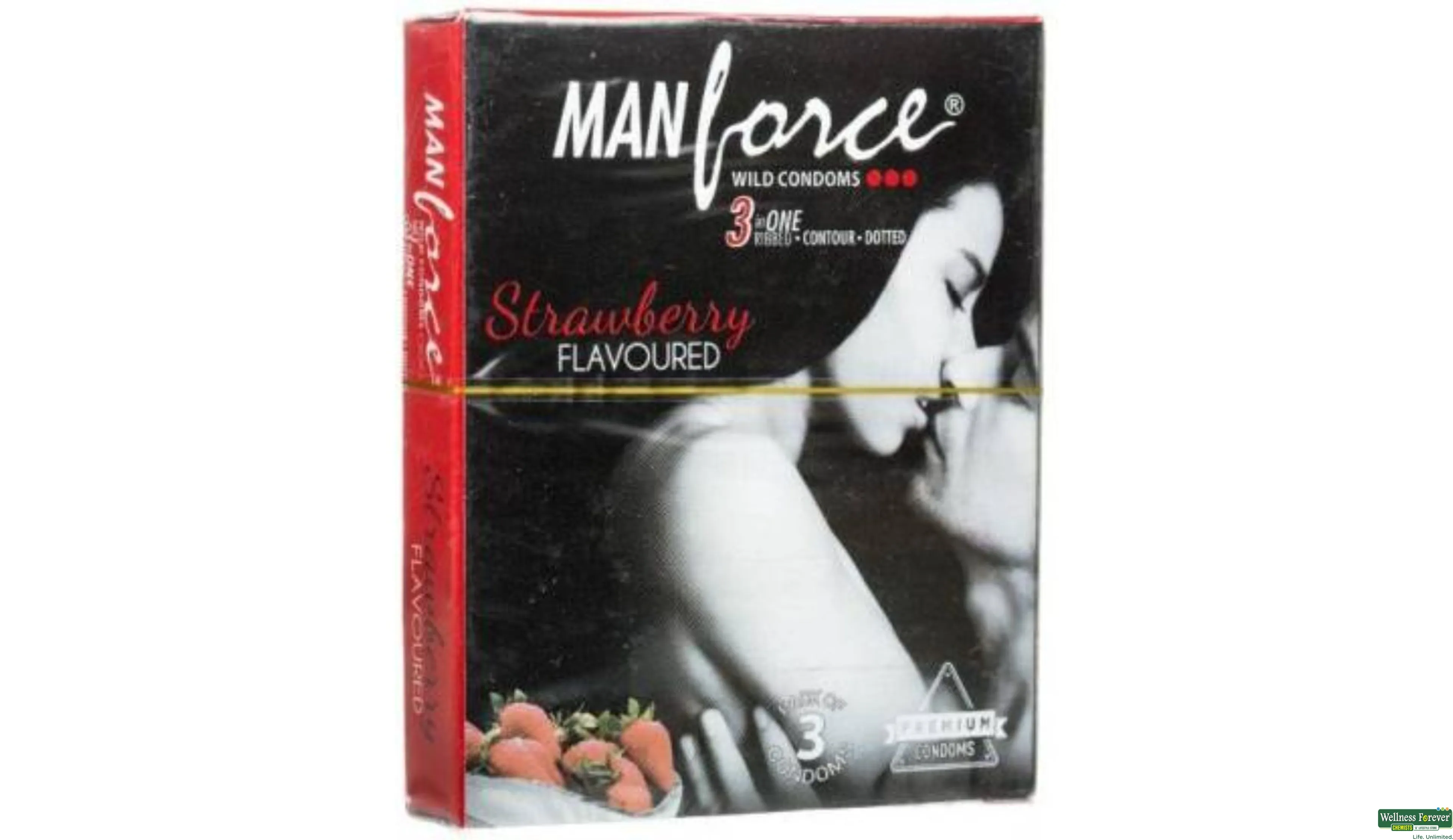 MANFORCE CONDOM STRAWBERRY 3PC- 1, 3PC, 