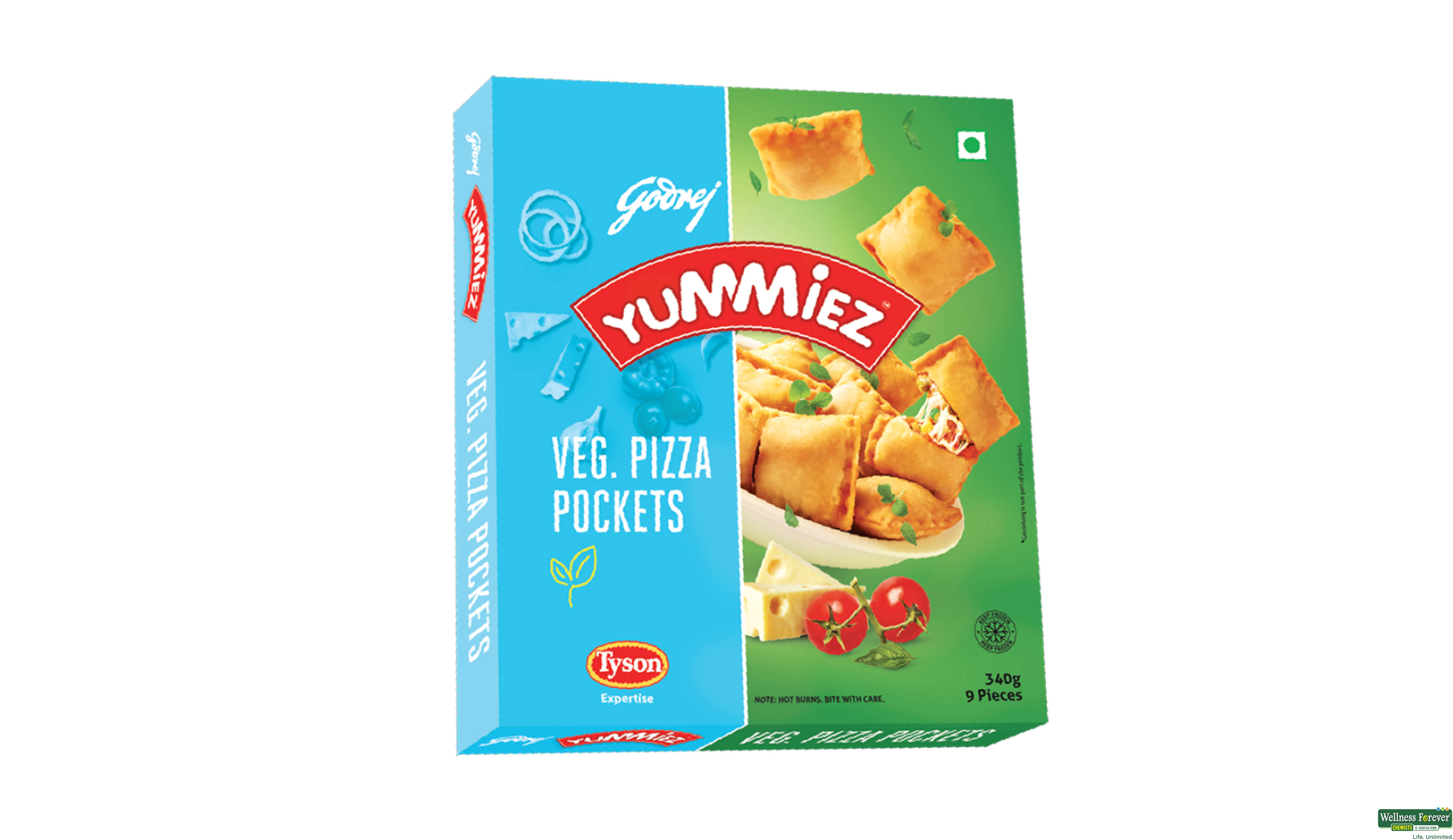 YUMMIEZ VEG PIZZA POCKET 340GM- 1, 340GM, null