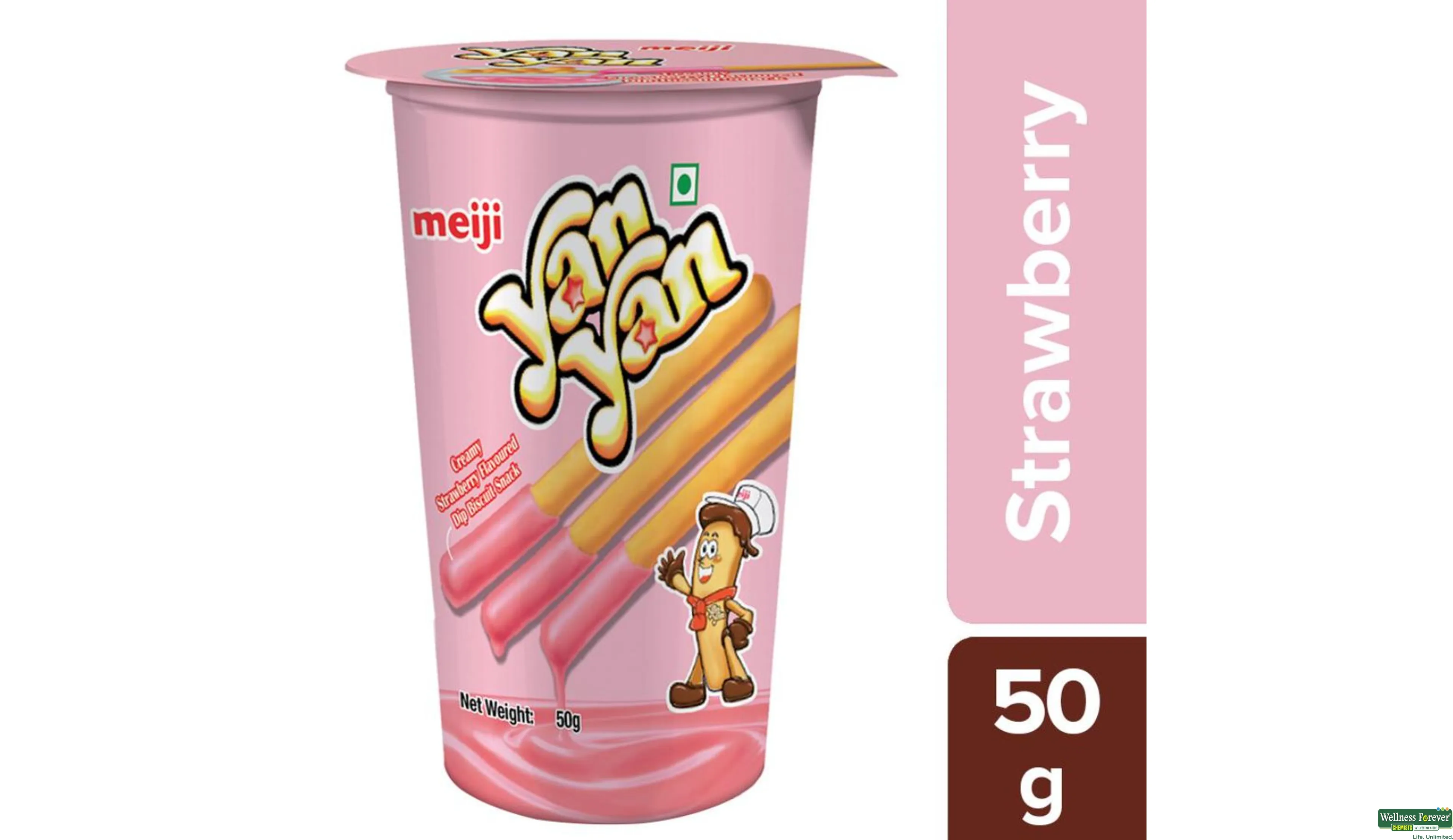 Meiji Yan Yan Chocolate & Strawberry Dip Biscuit Snack