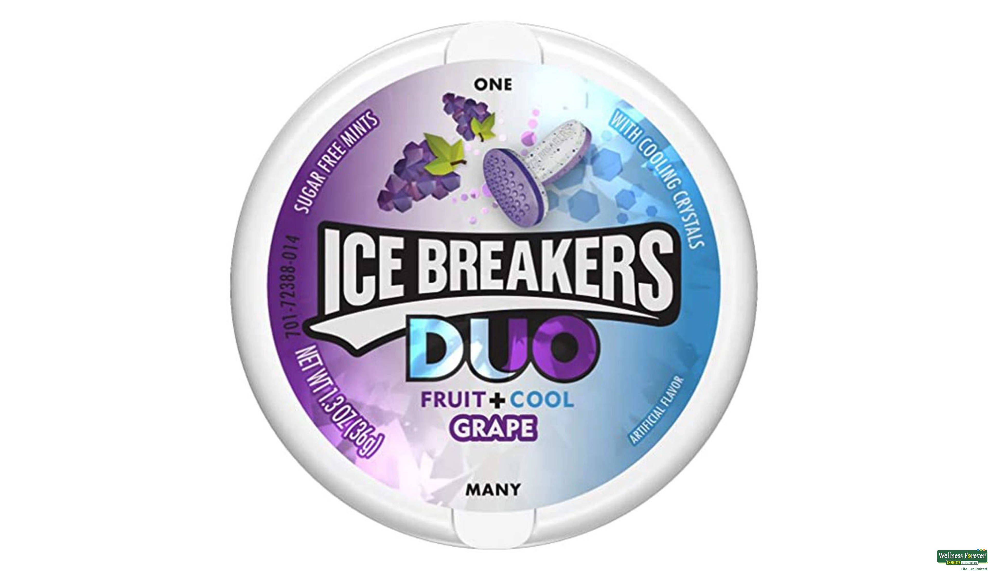 ICE BREAKERS MINTS SOUR GRAPE/APPLE 42GM- 1, 42GM, 