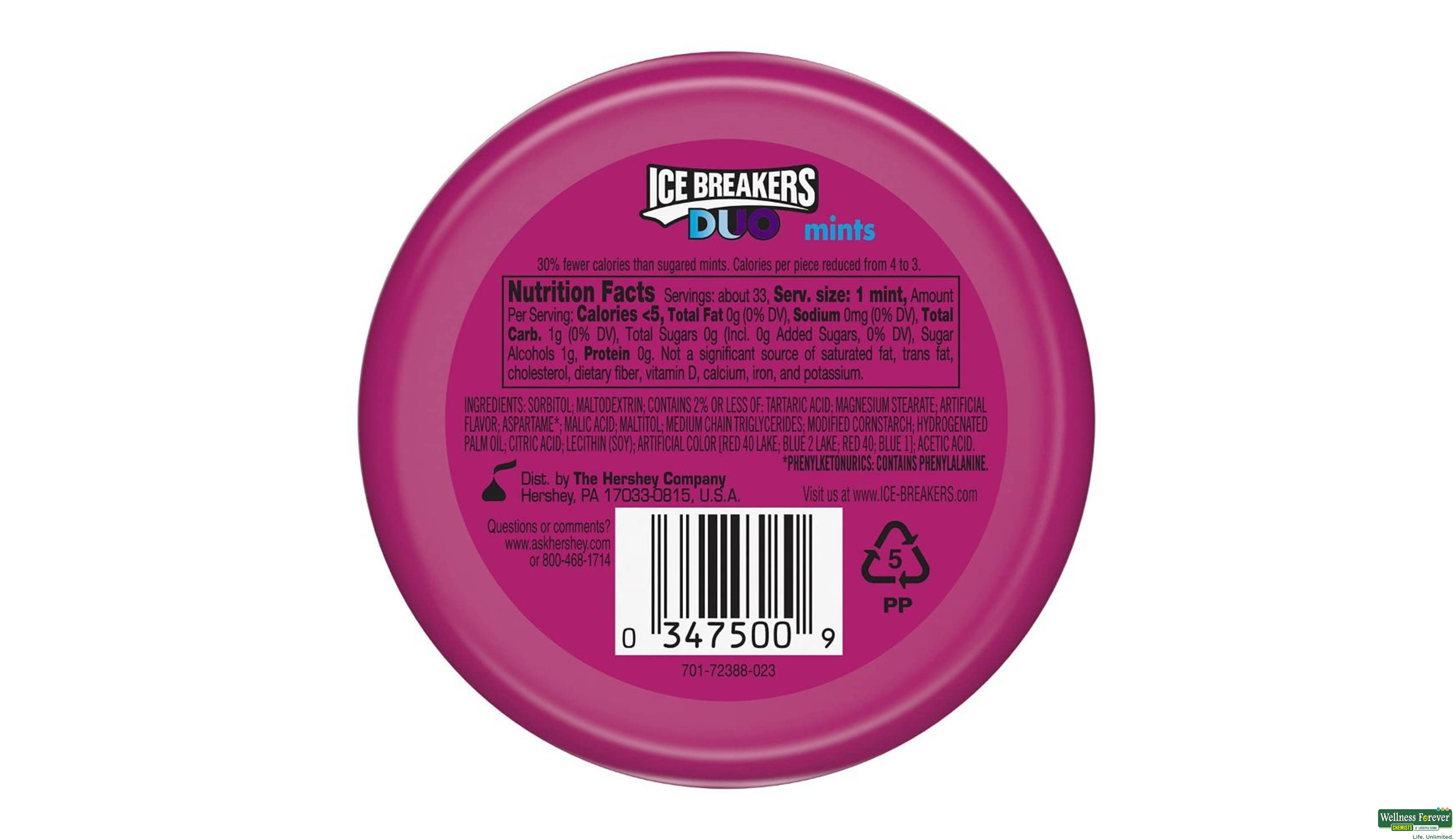 ICE BREAKERS MINTS SOUR GRAPE/APPLE 42GM- 2, 42GM, 