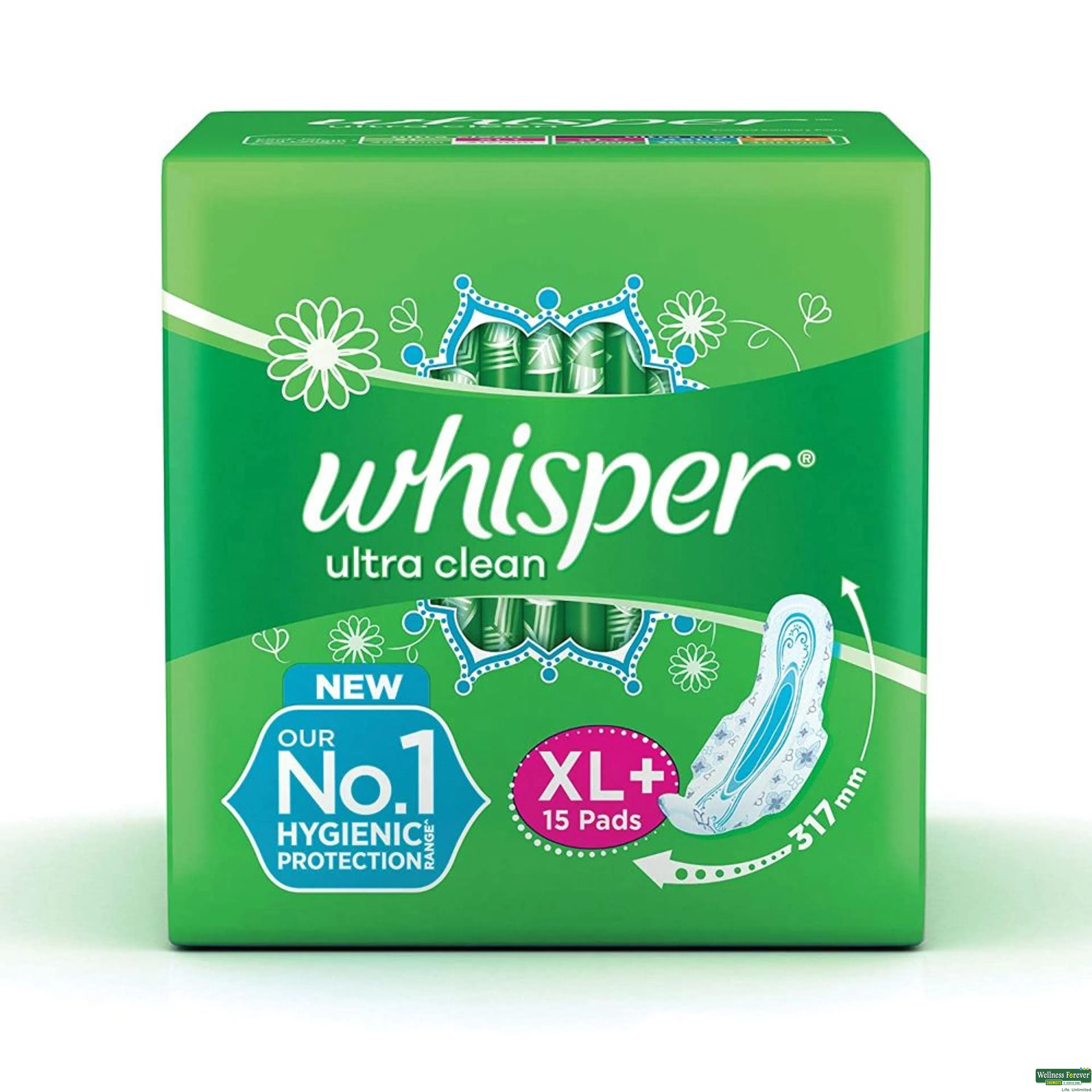 WHISPER SA/PADS ULTRA CLEAN W XL+ 15PC-image