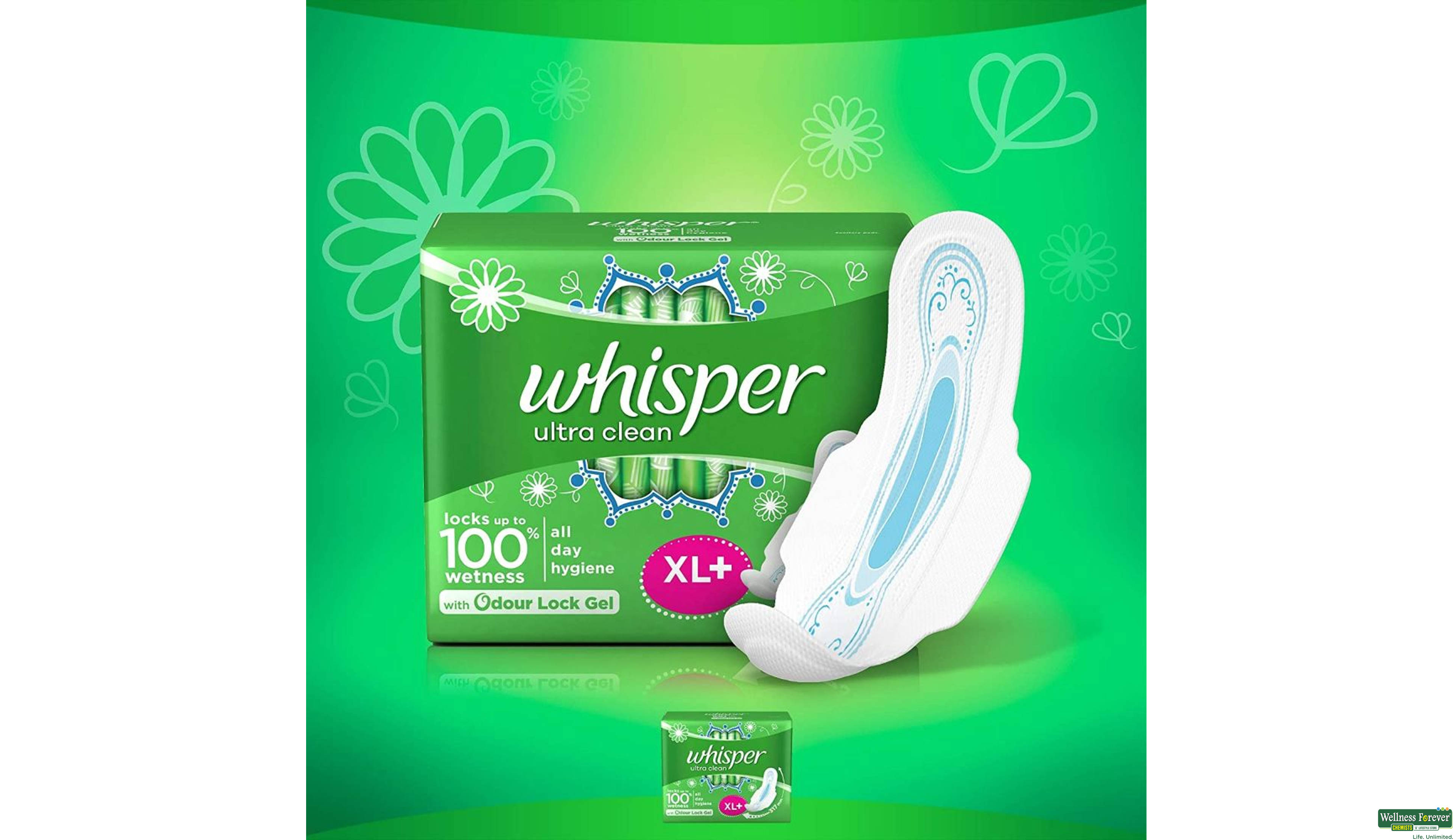 WHISPER SA/PADS ULTRA CLEAN W XL+ 15PC- 9, 15PC, 