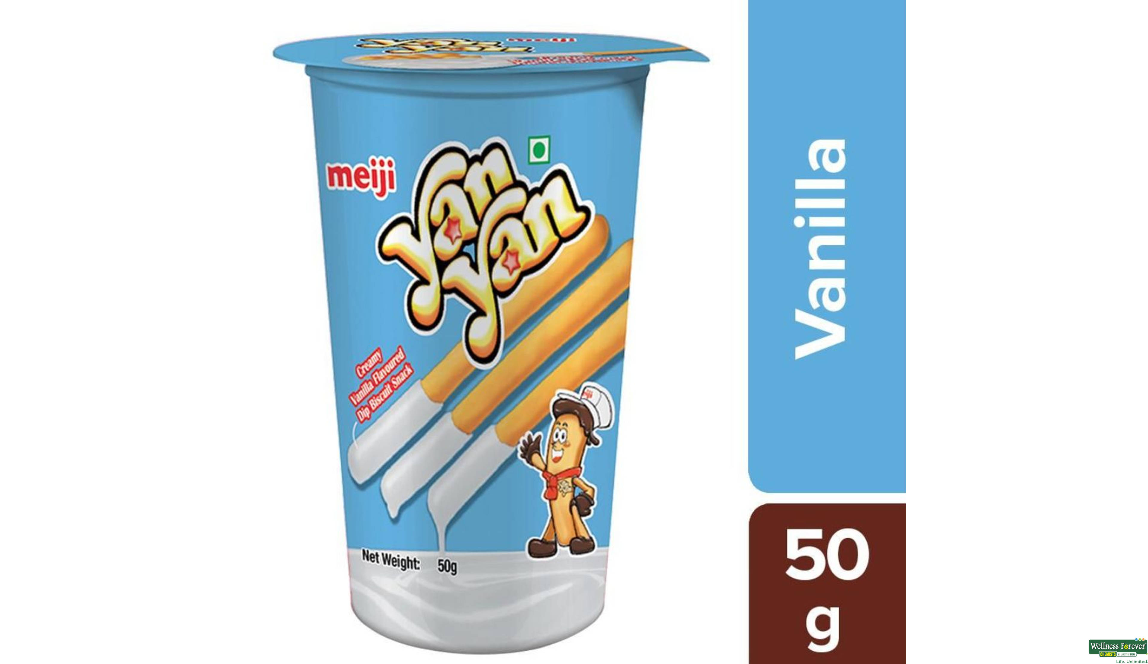 YAN YAN BISC STICK VANILLA 50GM- 1, 50GM, null