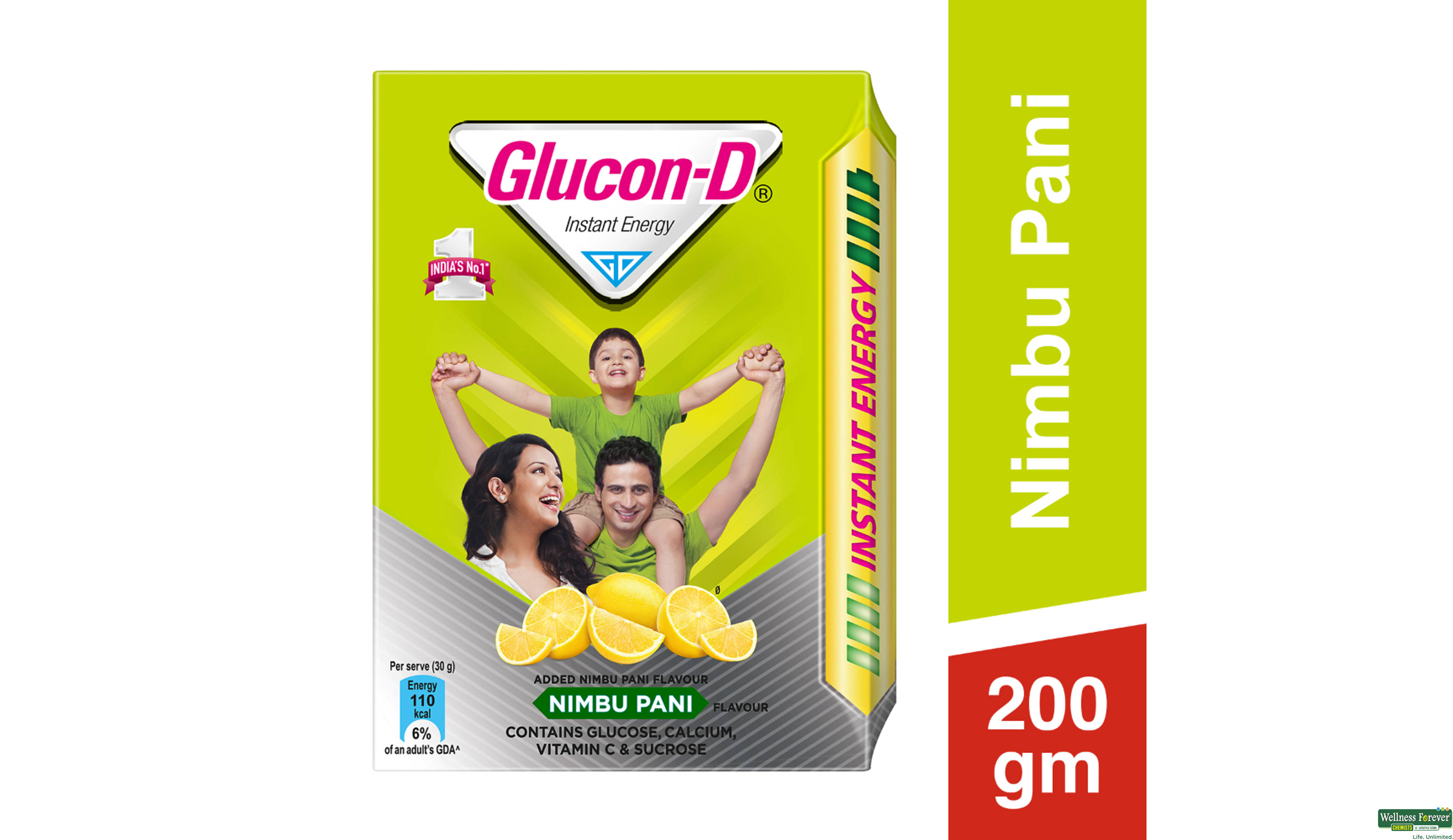 GLUCON D PWDR NIMBU PANI REF 200GM- 1, 200GM, 