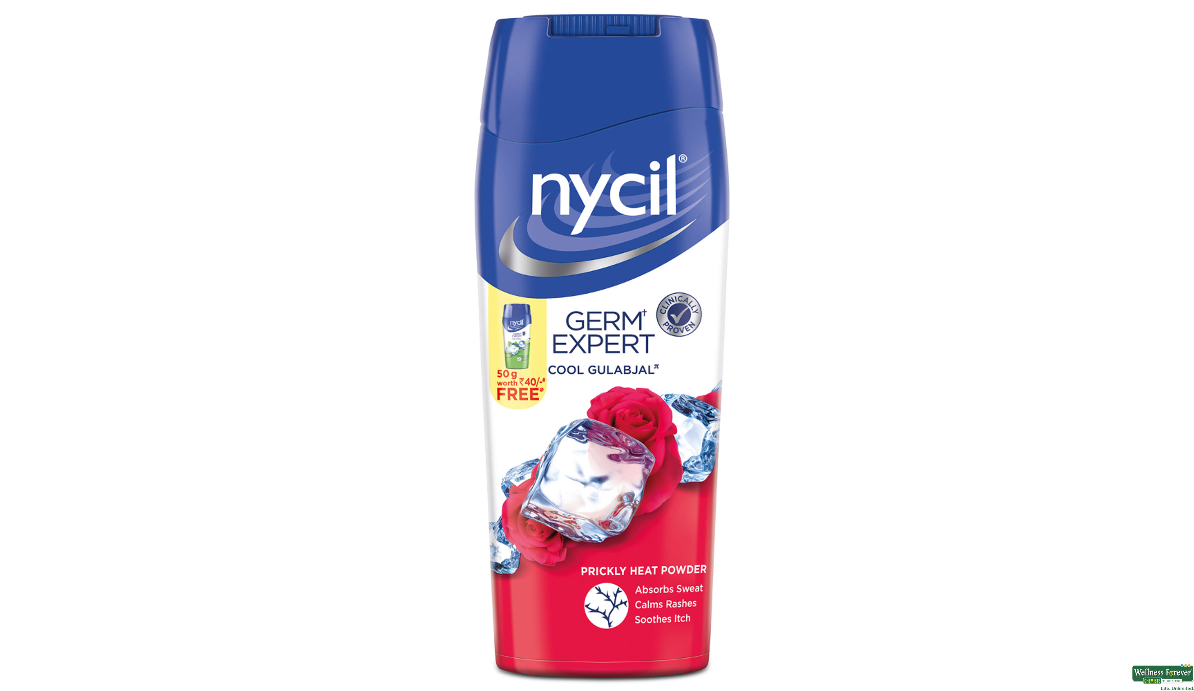 NYCIL TALC COOL GULABJAL 150GM- 2, 150GM, 