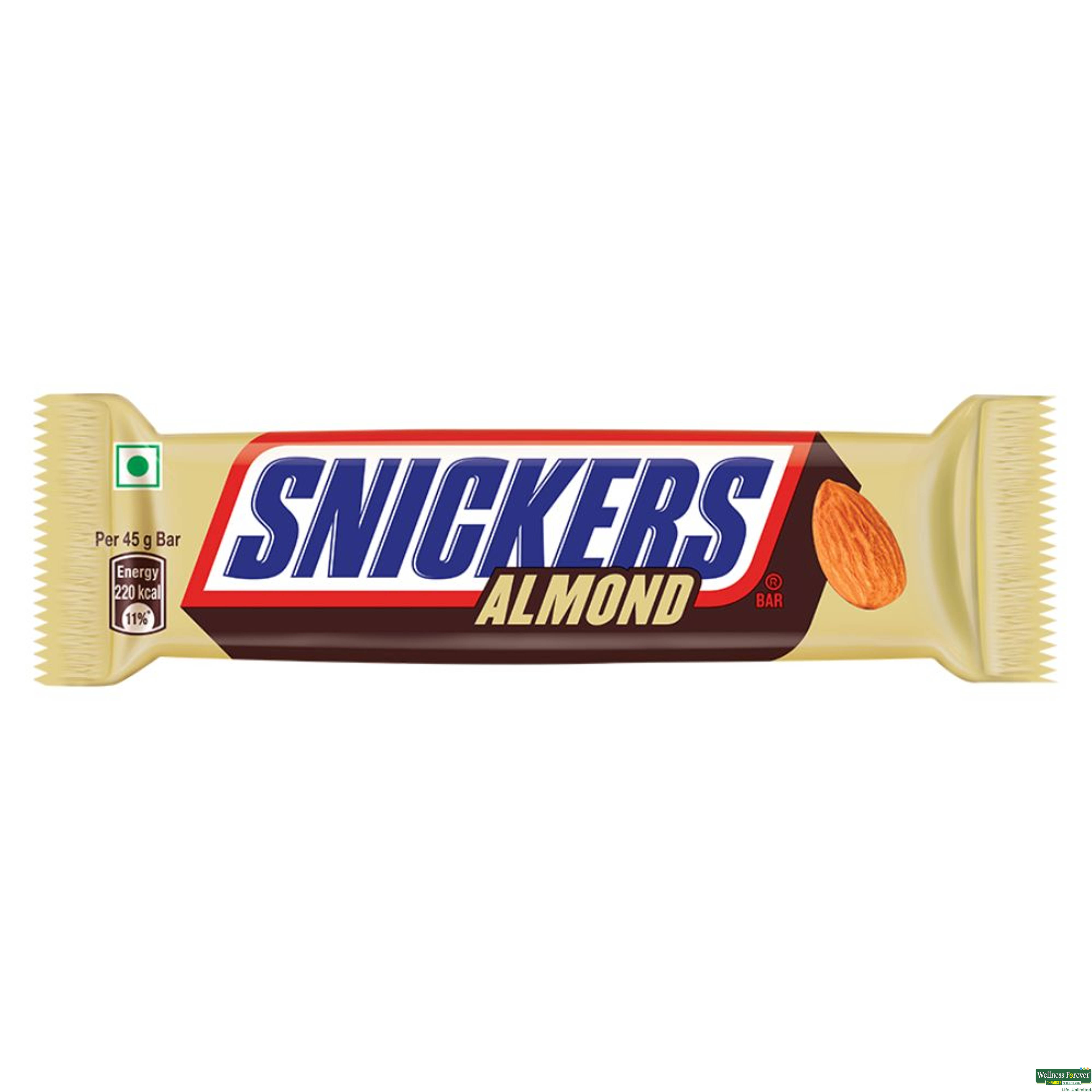 SNICKERS CHOC ALMOND BAR 45GM-image