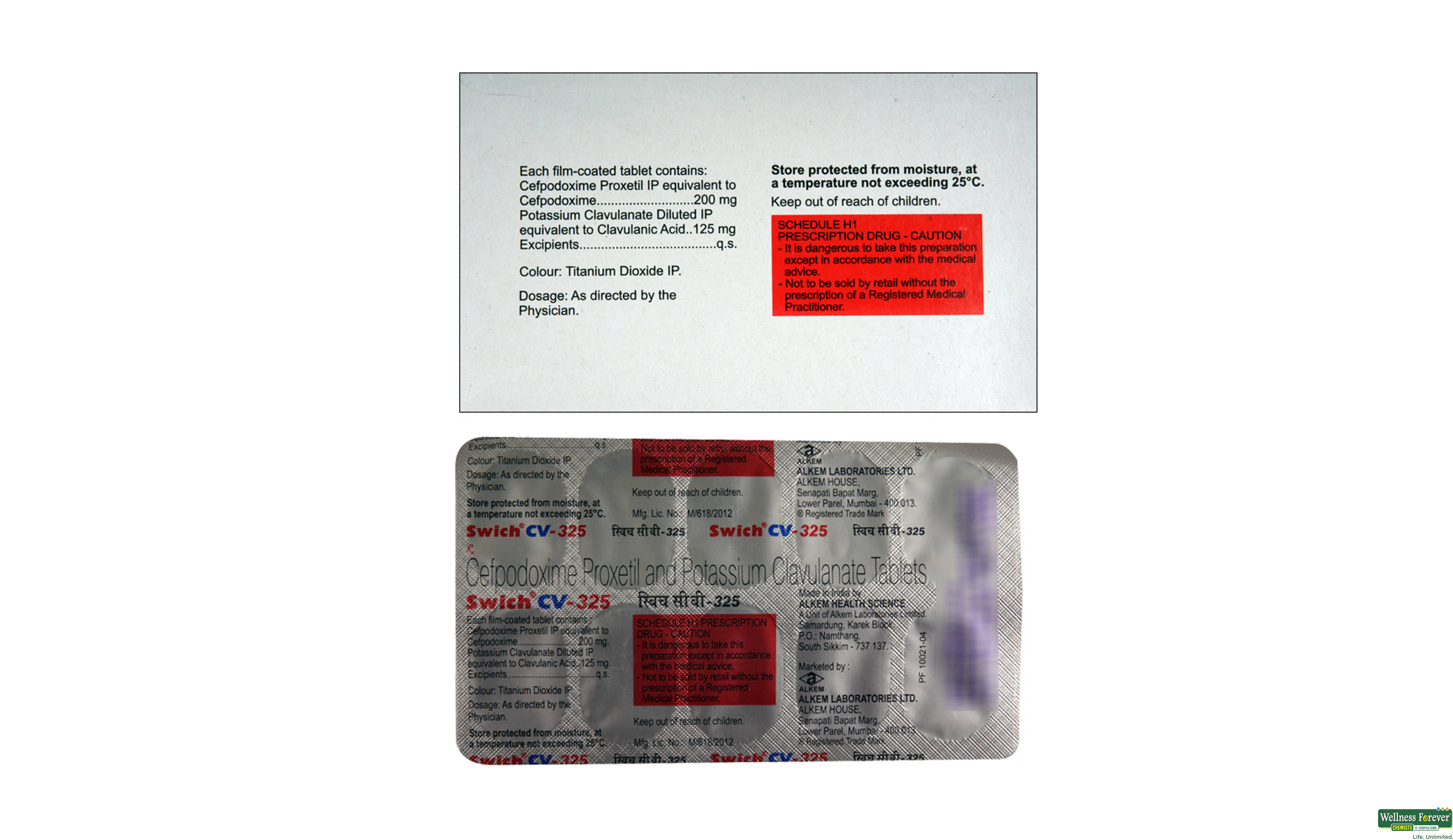 SWICH-CV 325MG 10TAB- 2, 10TAB, 