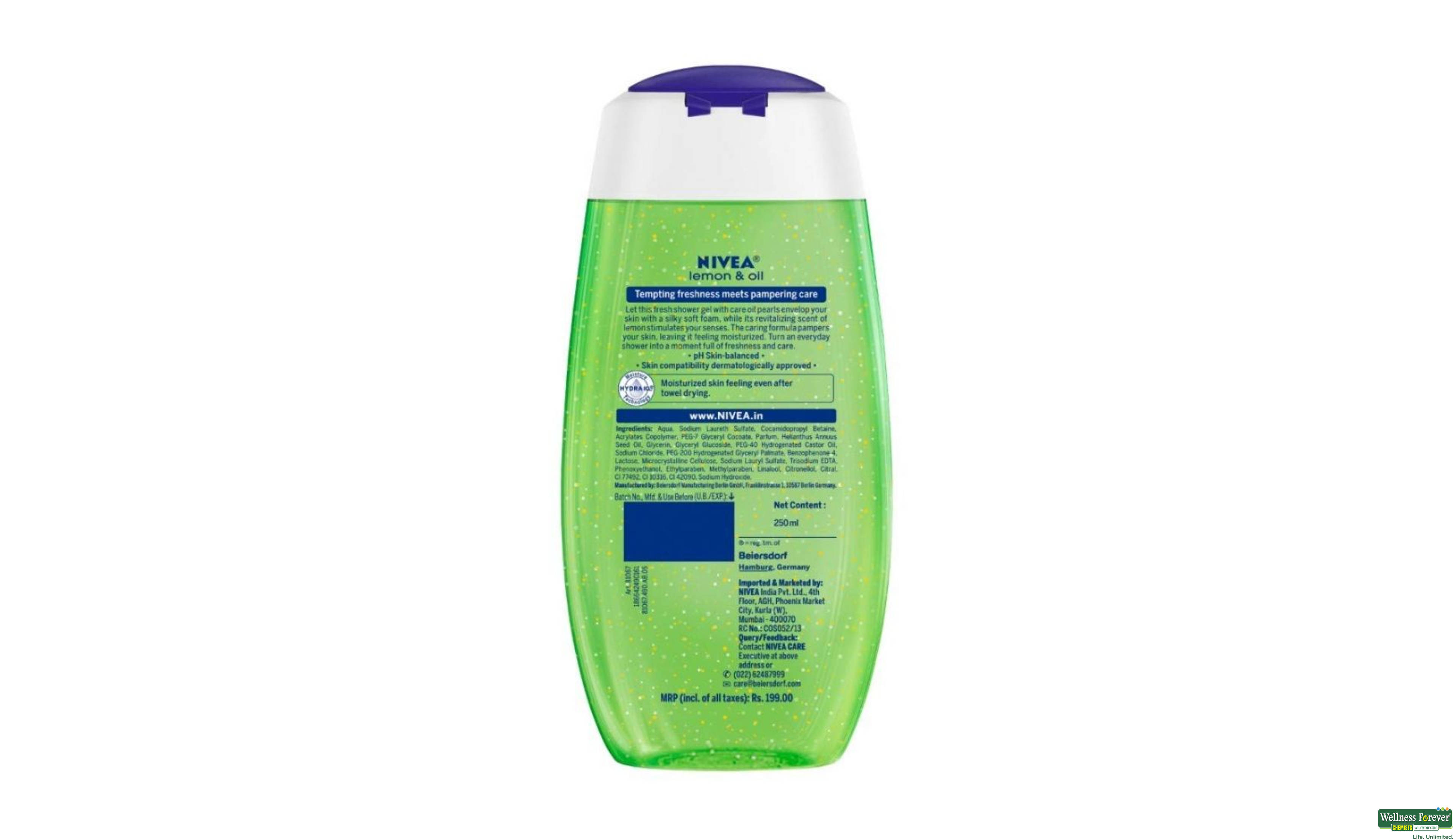 NIVEA S/GEL LEMON/OIL 250ML- 6, 250ML, 