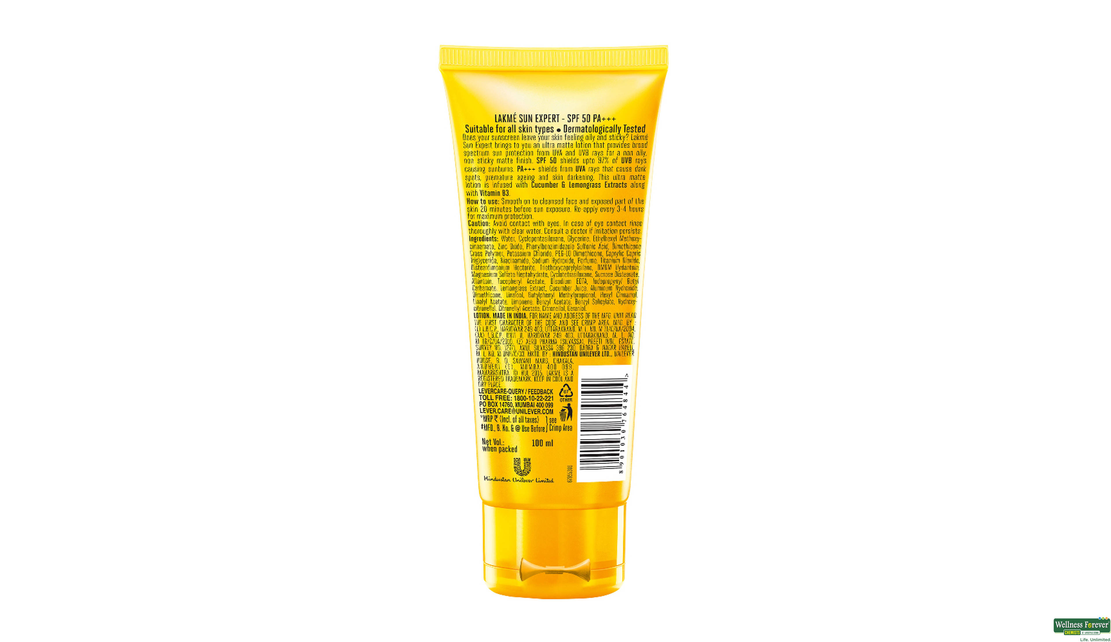 LAKME B/LTN SUN EXPERT SPF50+++N/D 100ML- 3, 100ML, 