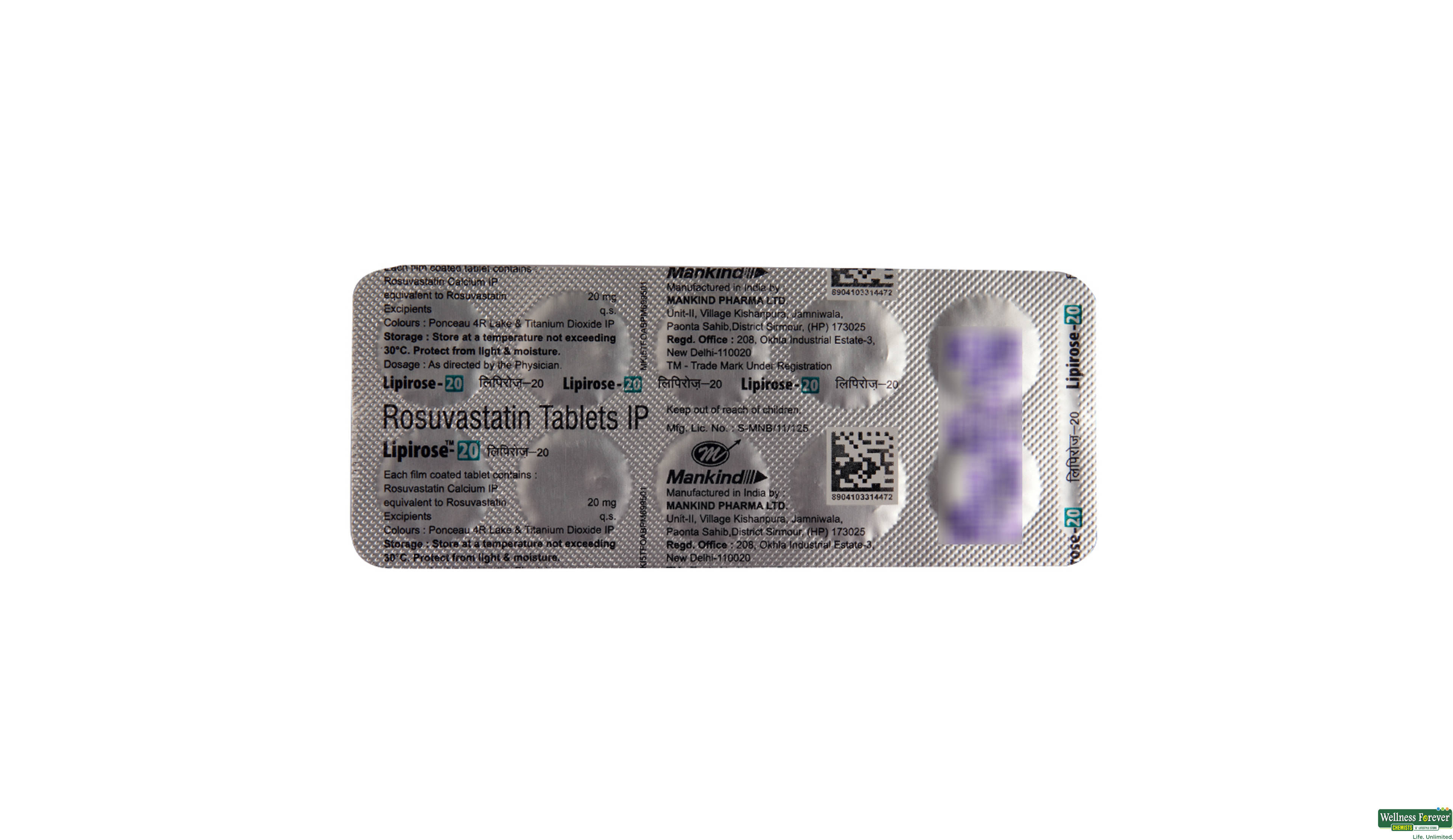 LIPIROSE 20MG 10TAB- 2, 10TAB, 