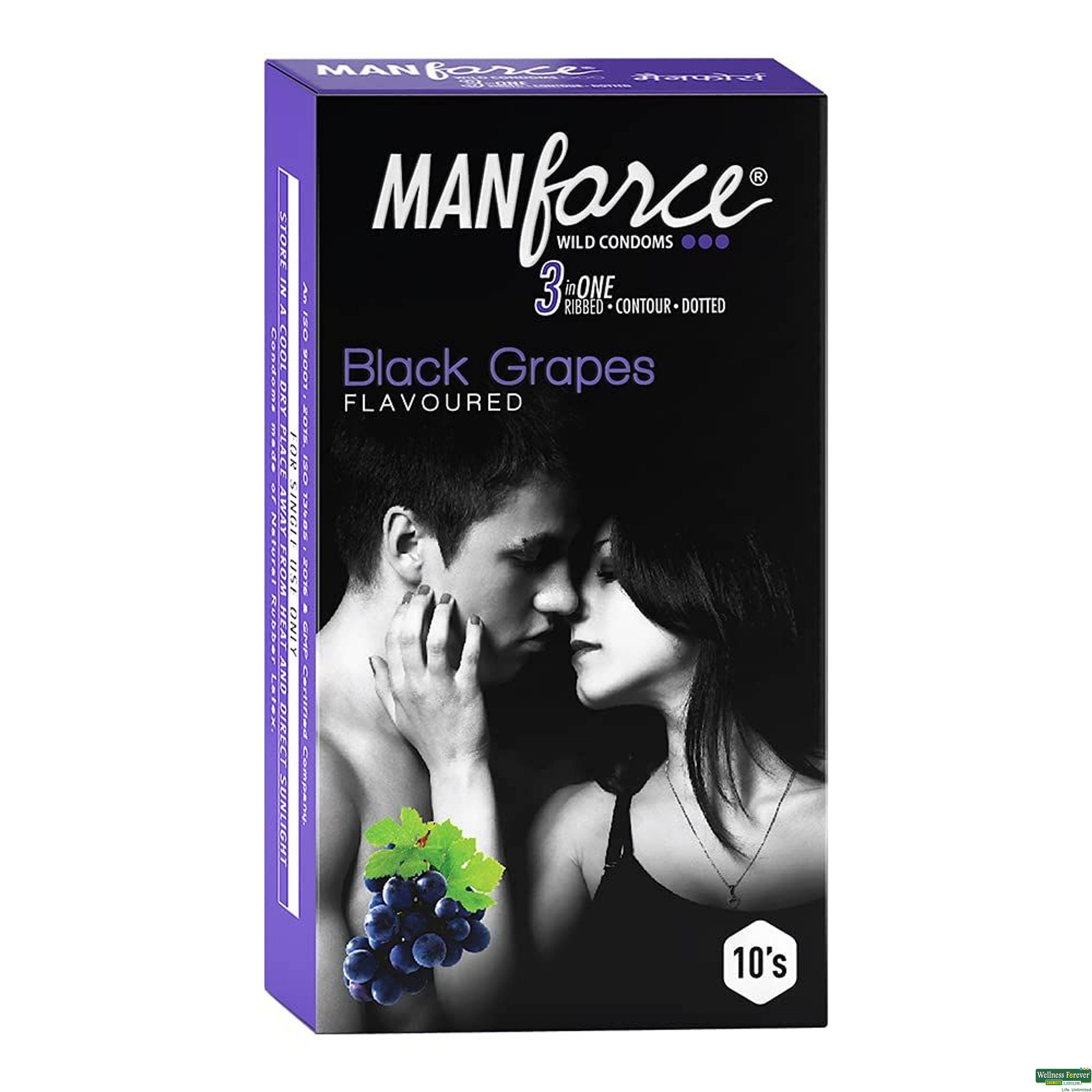 Manforce Black Grapes Flavored Condoms 10 Pieces-image
