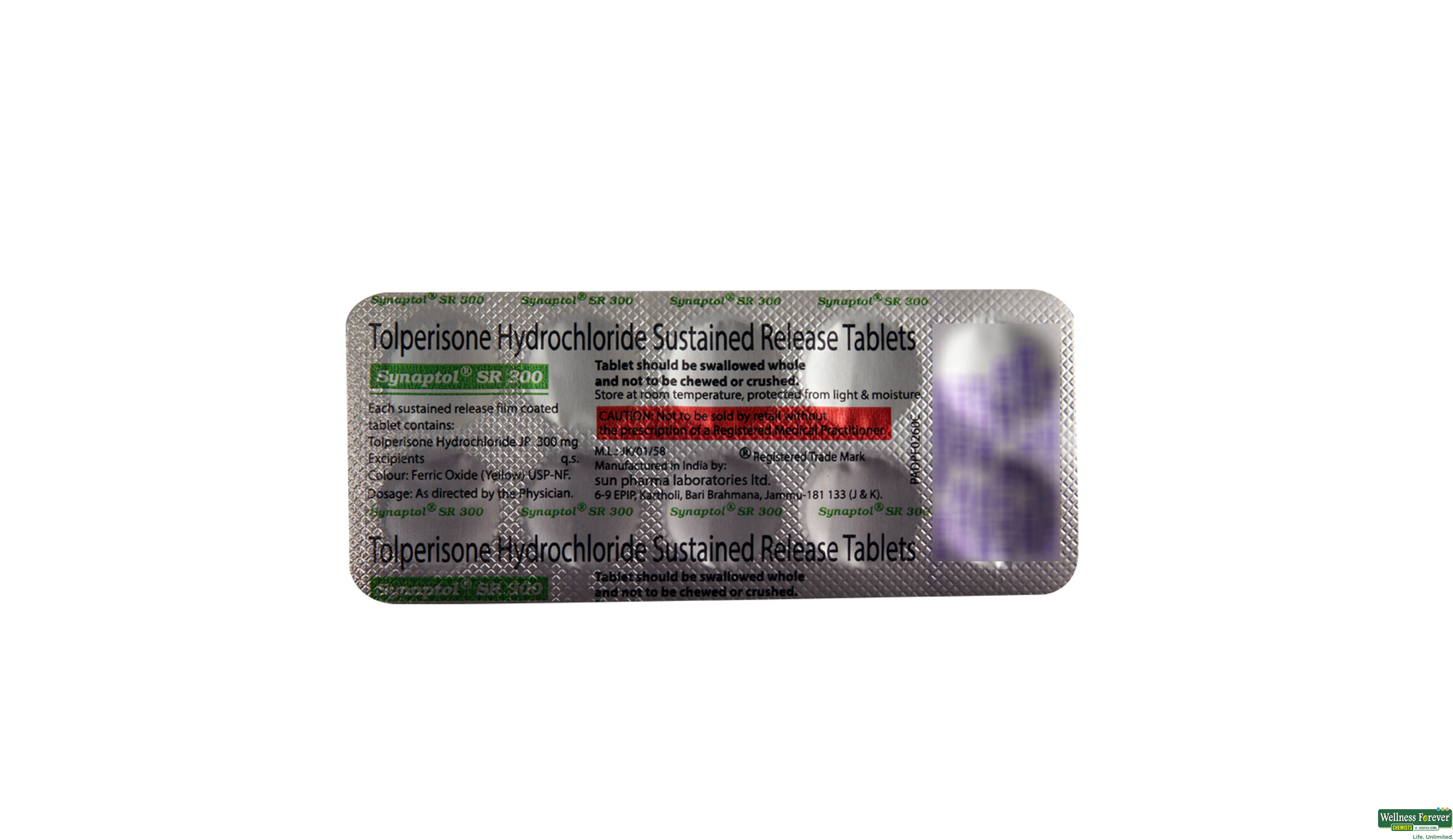 SYNAPTOL-SR 300MG 10TAB- 2, 10TAB, 