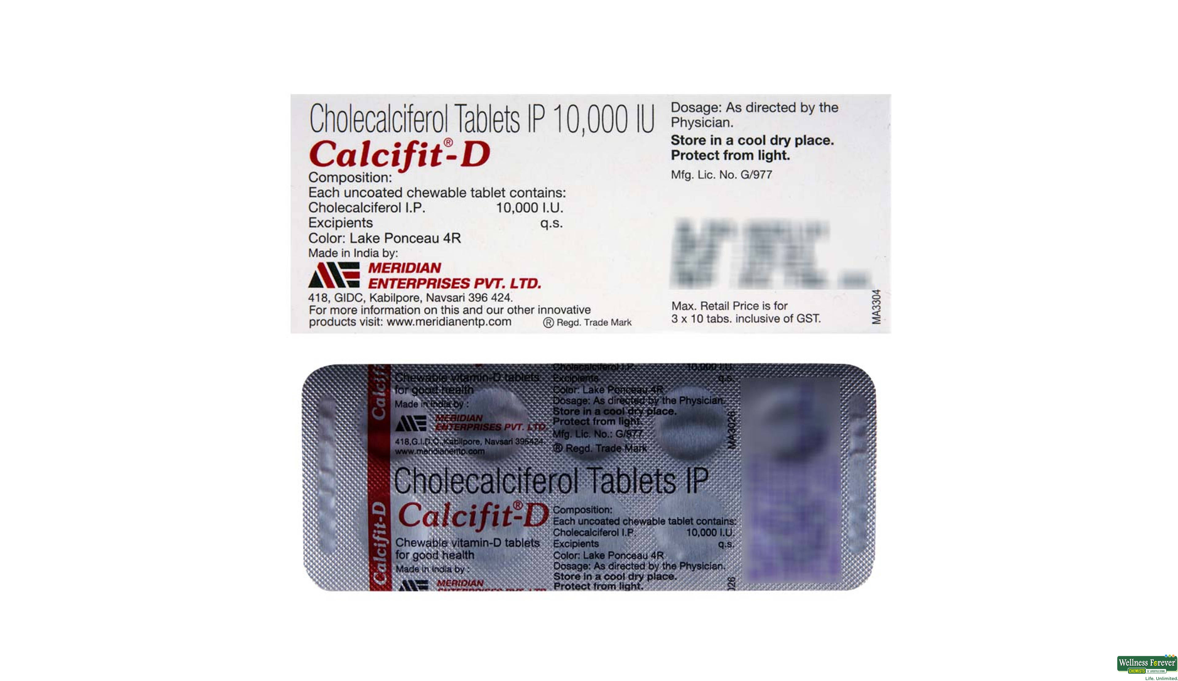 CALCIFIT-D 10TAB- 2, 10TAB, 