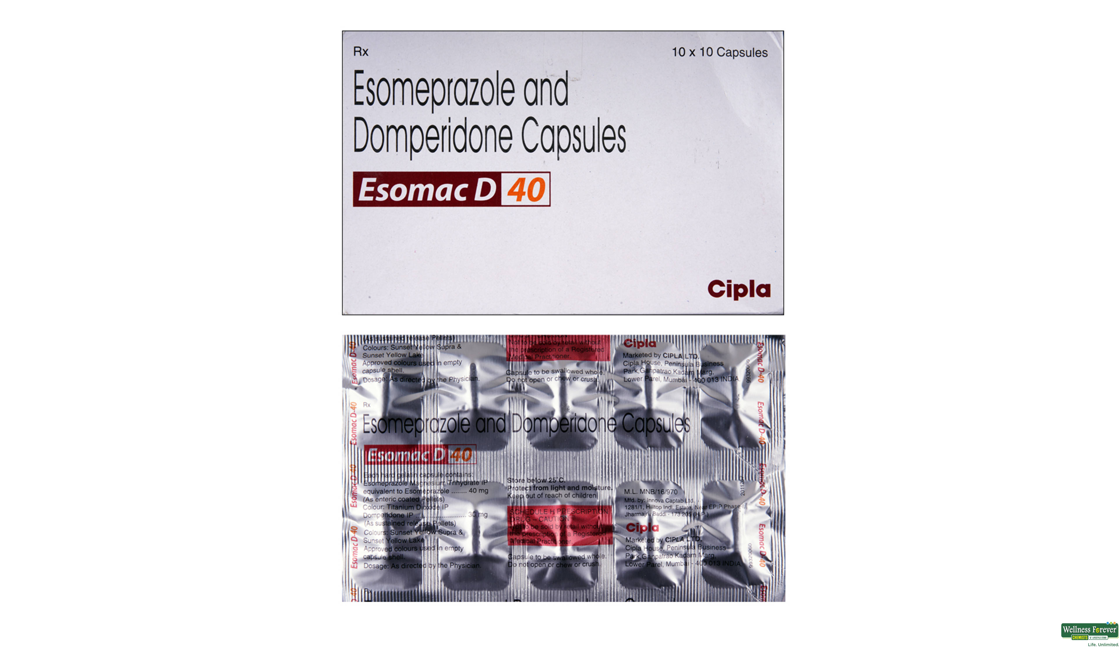 ESOMAC-D 40MG 10CAP- 1, 10CAP, null
