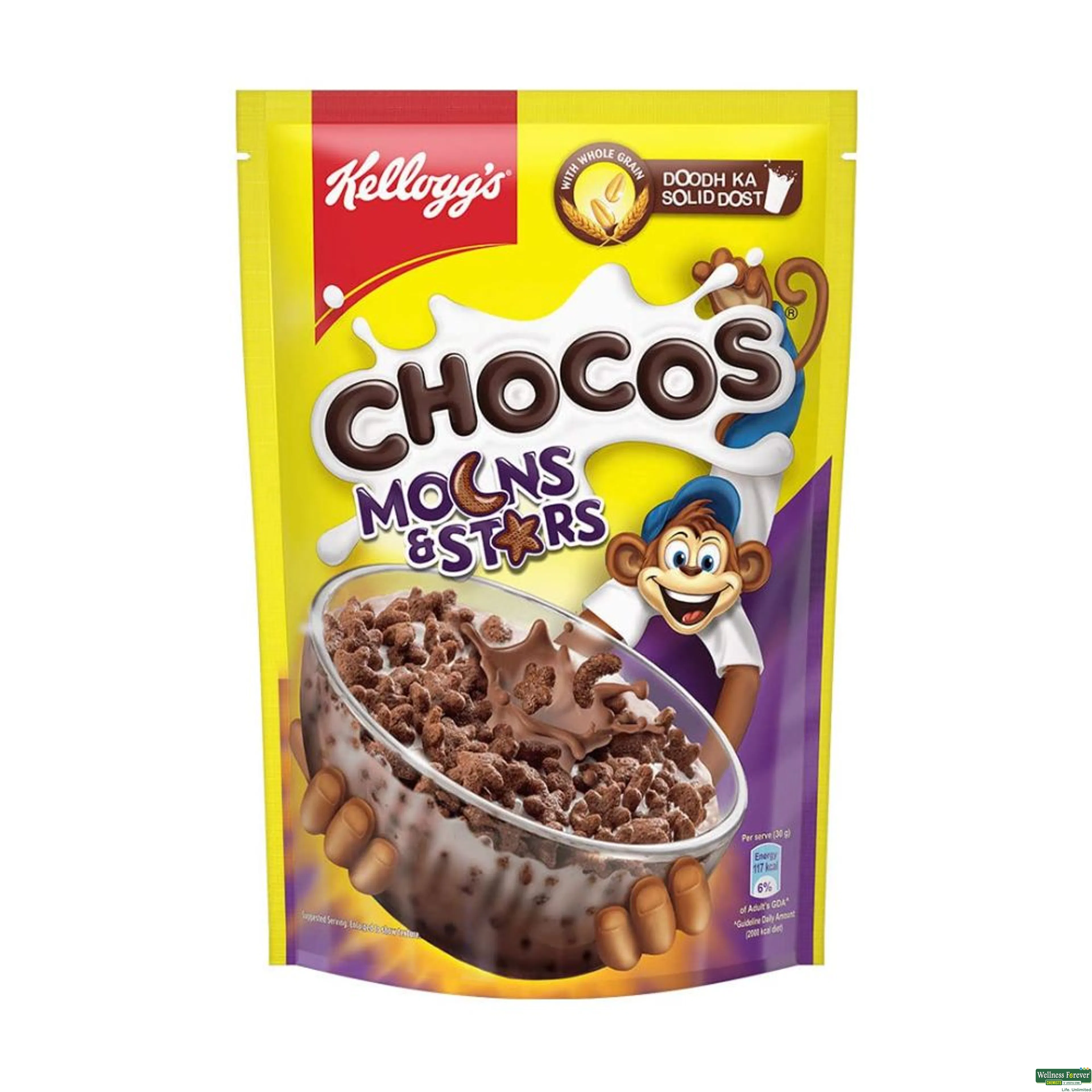 KELL CORNFLAKES CHOCOS MOON STARS 375GM-image