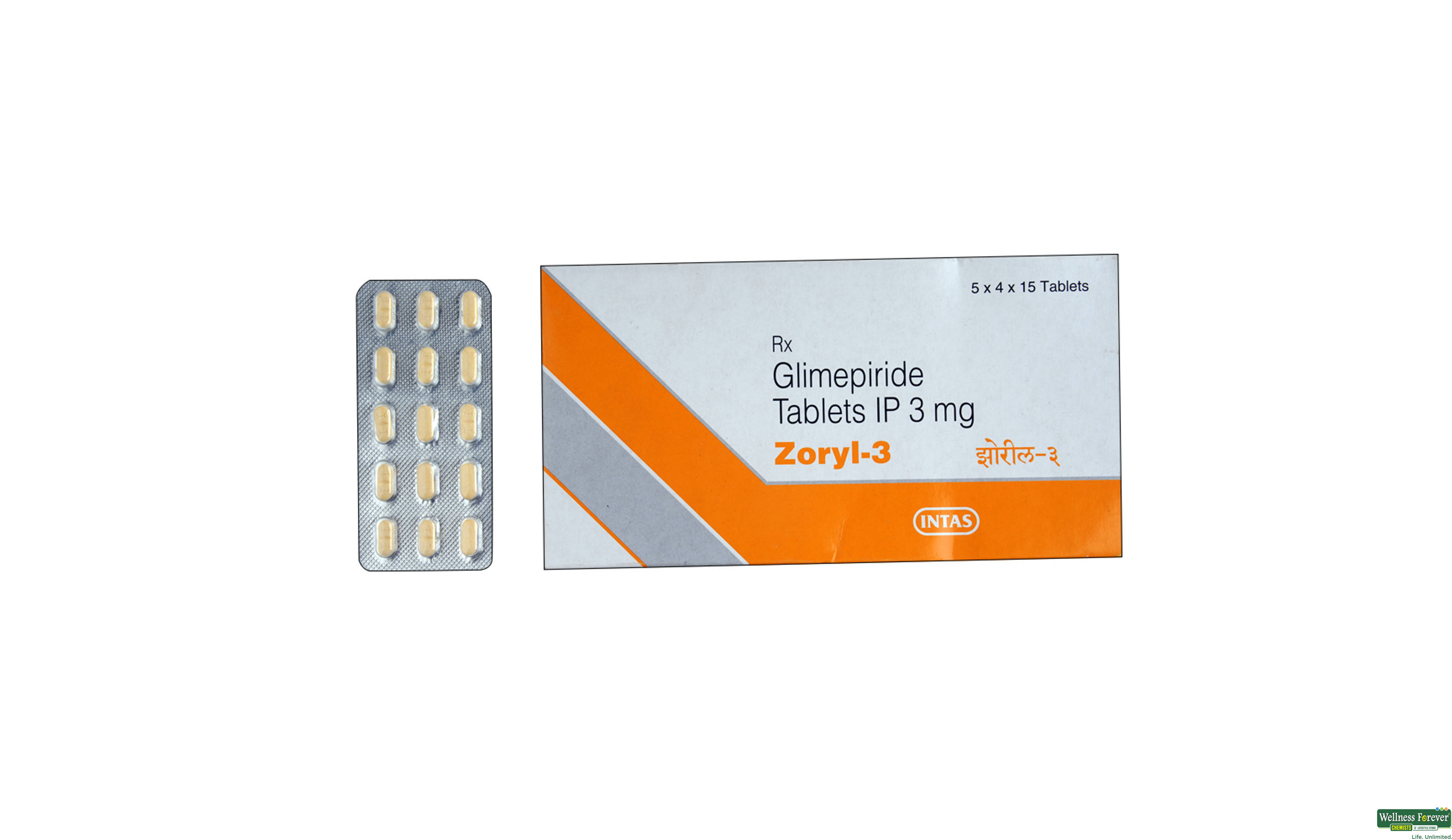 ZORYL 3MG 15TAB- 1, 15TAB, 
