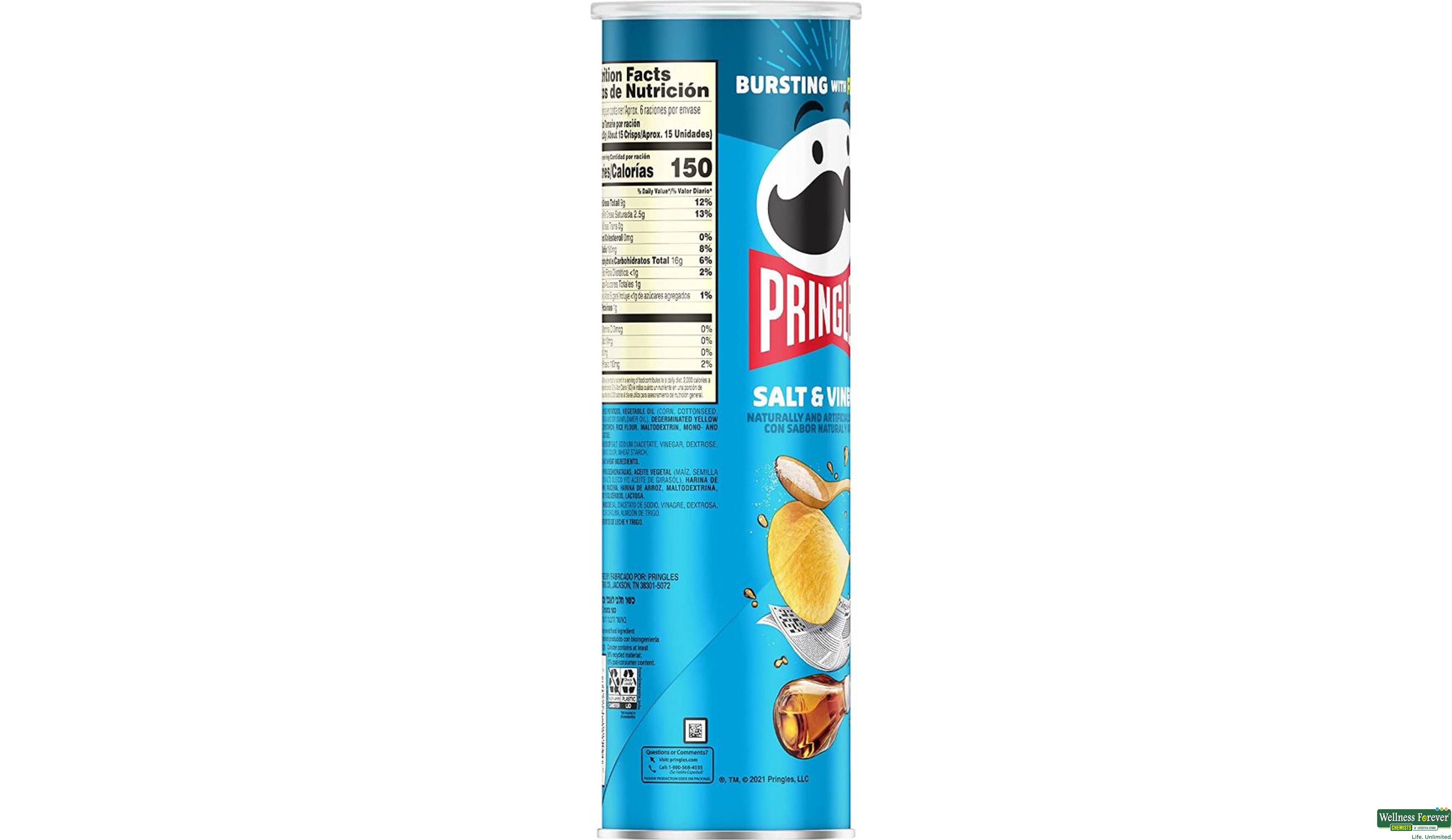 PRINGLES CHIPS SALT/VINEGAR 150GM- 2, 150GM, null