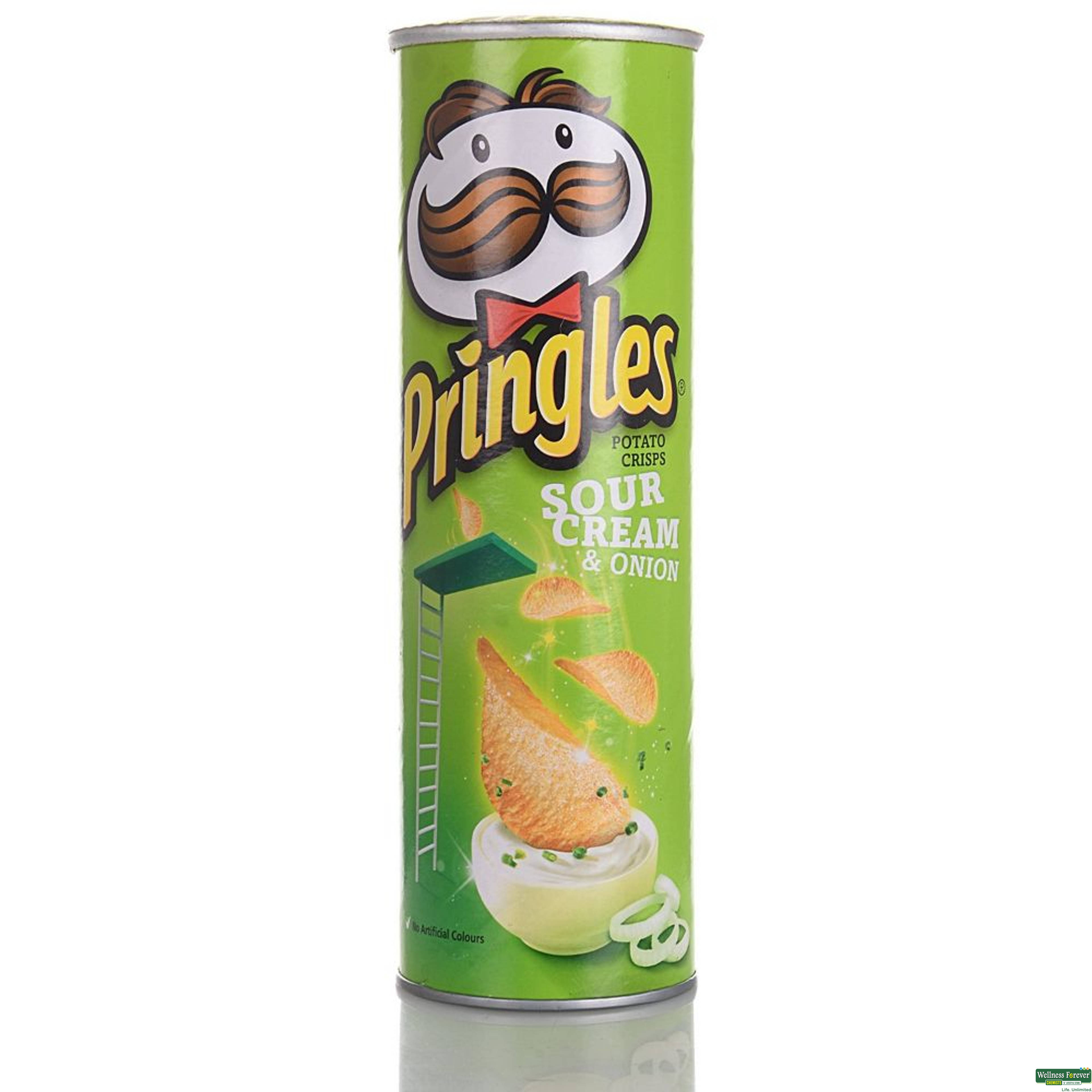 Pringles Potato Crisps, Sour Cream and Onion, 110 g-image