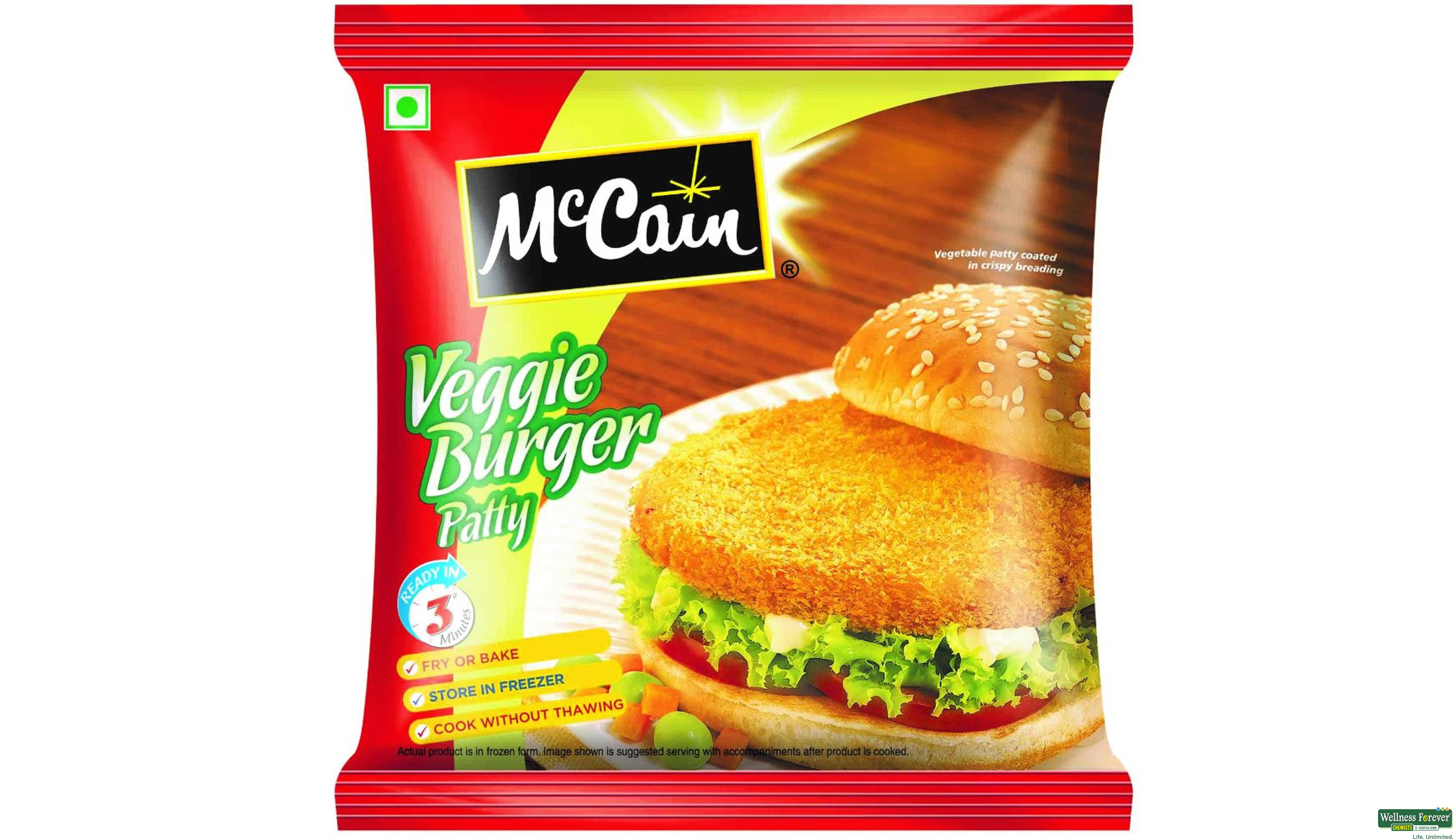 MCCAIN VEGGIE BURGER PATTY 360GM- 1, 360GM, 