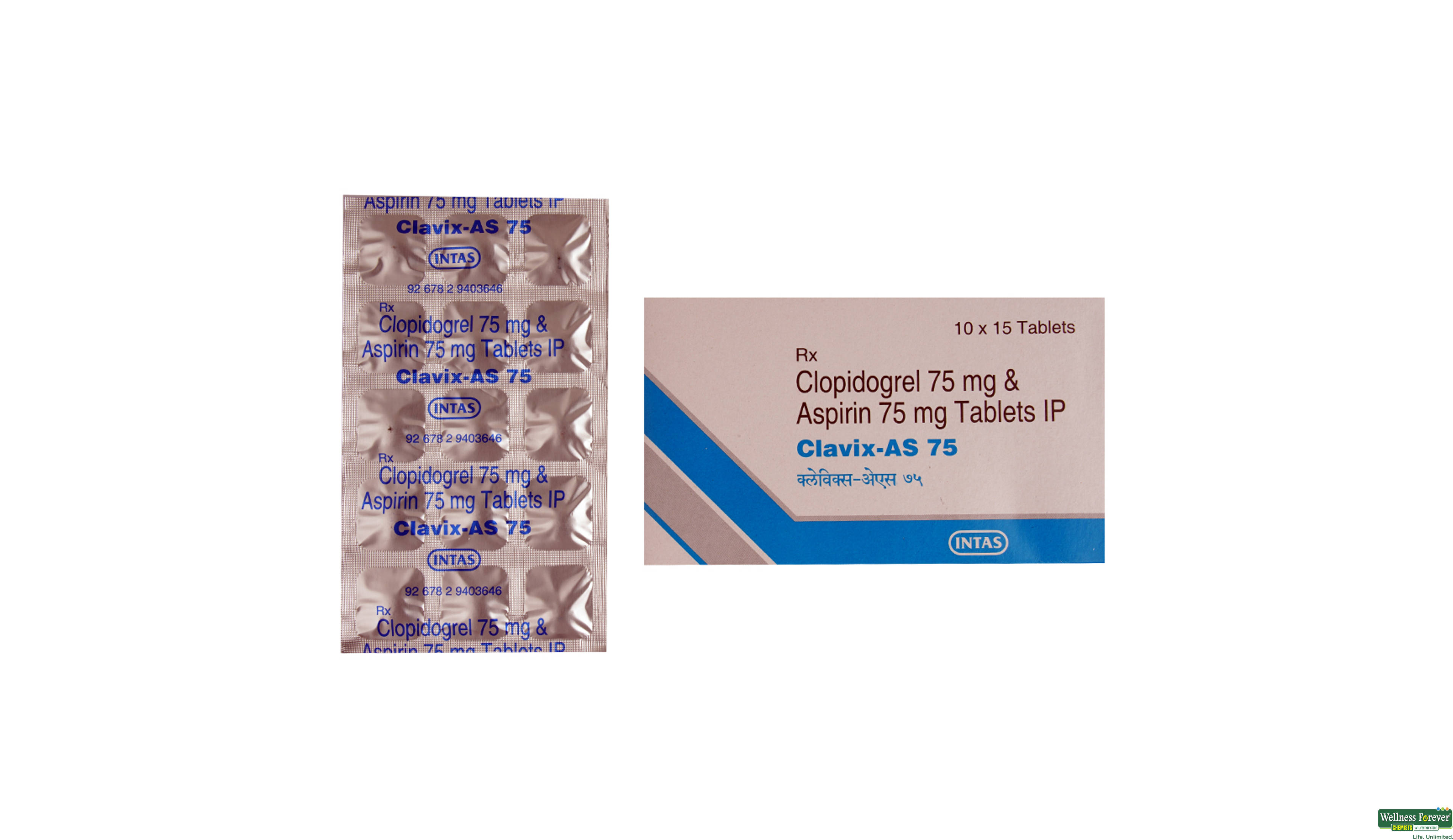 CLAVIX-AS 75MG 15TAB- 1, 15TAB, 