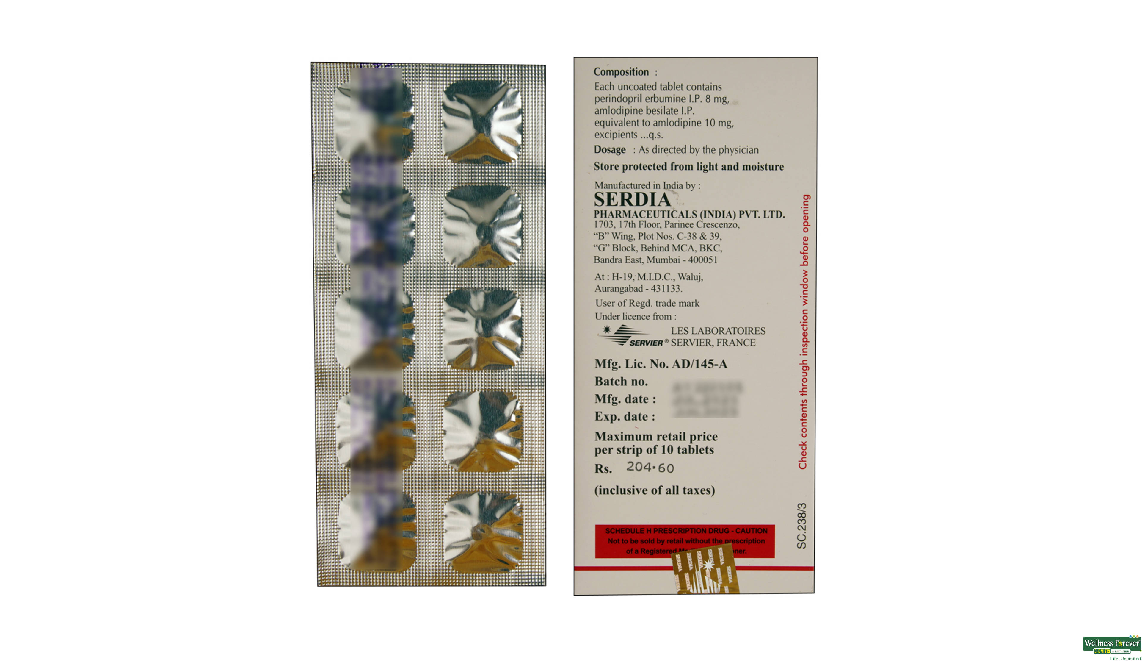 COVERSYL-AM 8/10MG 10TAB- 2, 10TAB, 