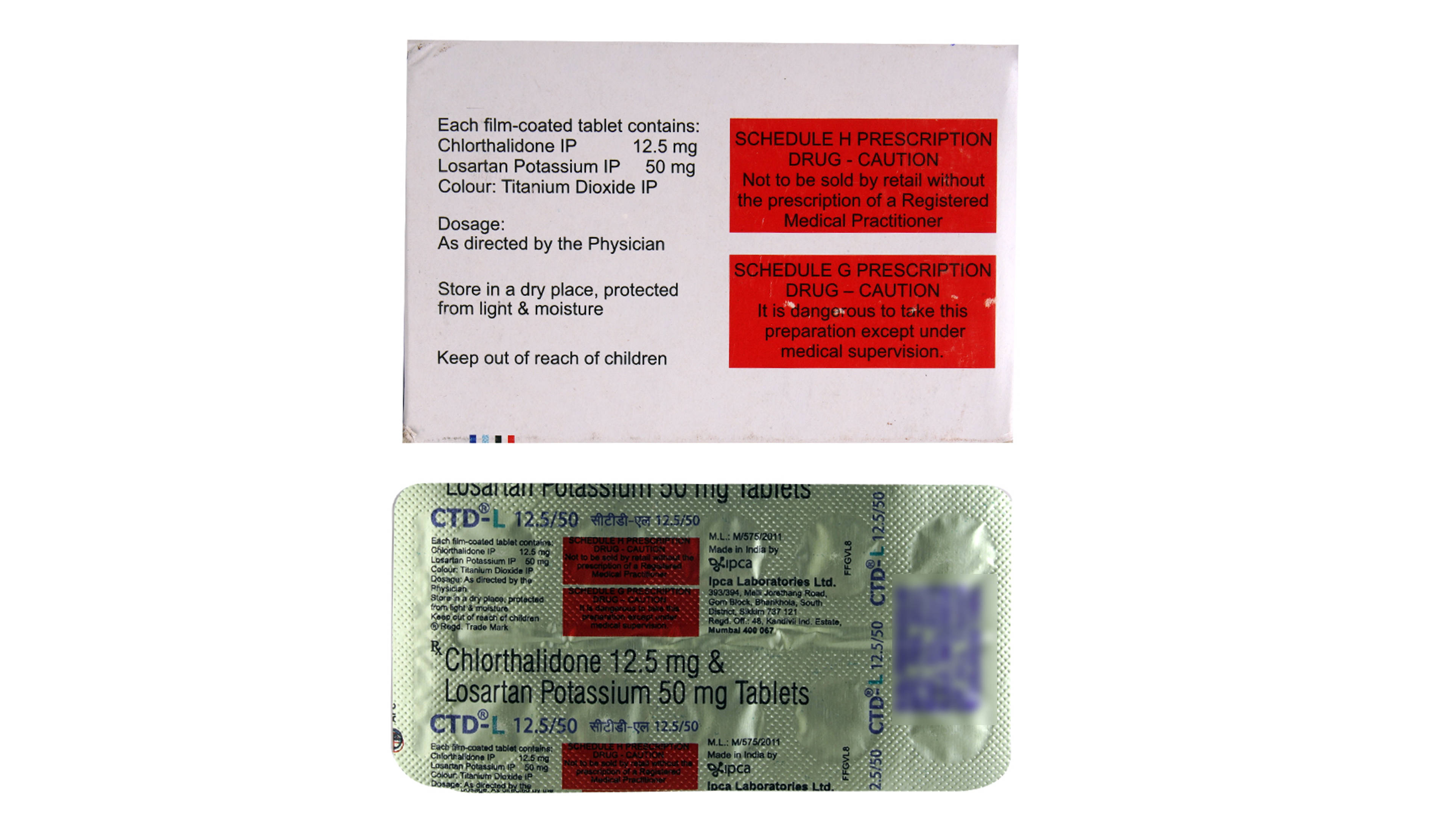 CTD-L12.5/50MG 10TAB- 2, 10TAB, 