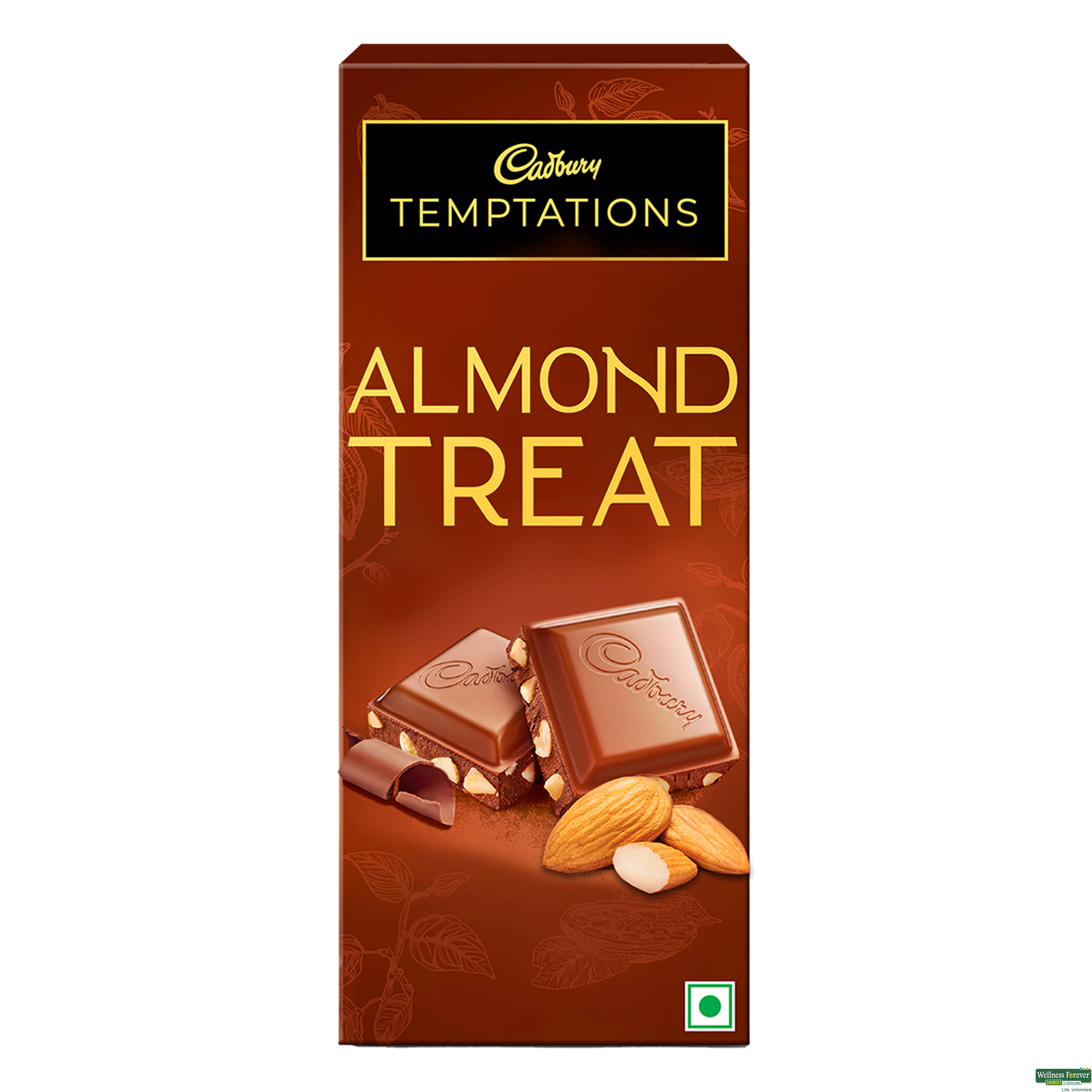 Cadbury Temptations Chocolate Bar, Almond Treat, 72g-image