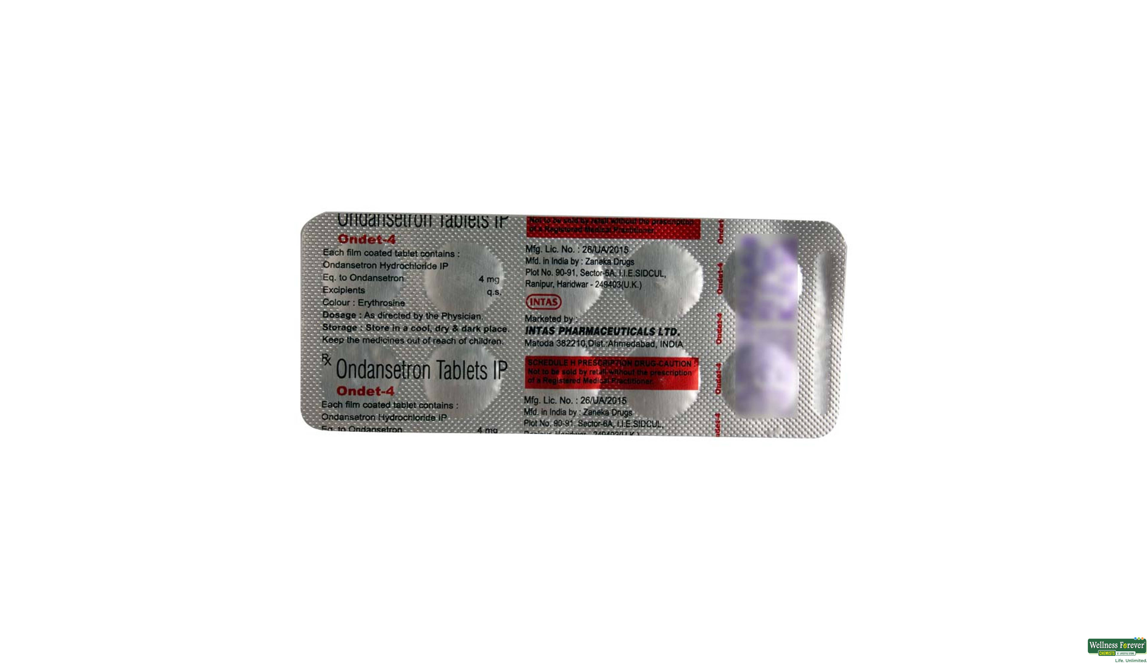 ONDET 4MG 10TAB- 2, 10TAB, 