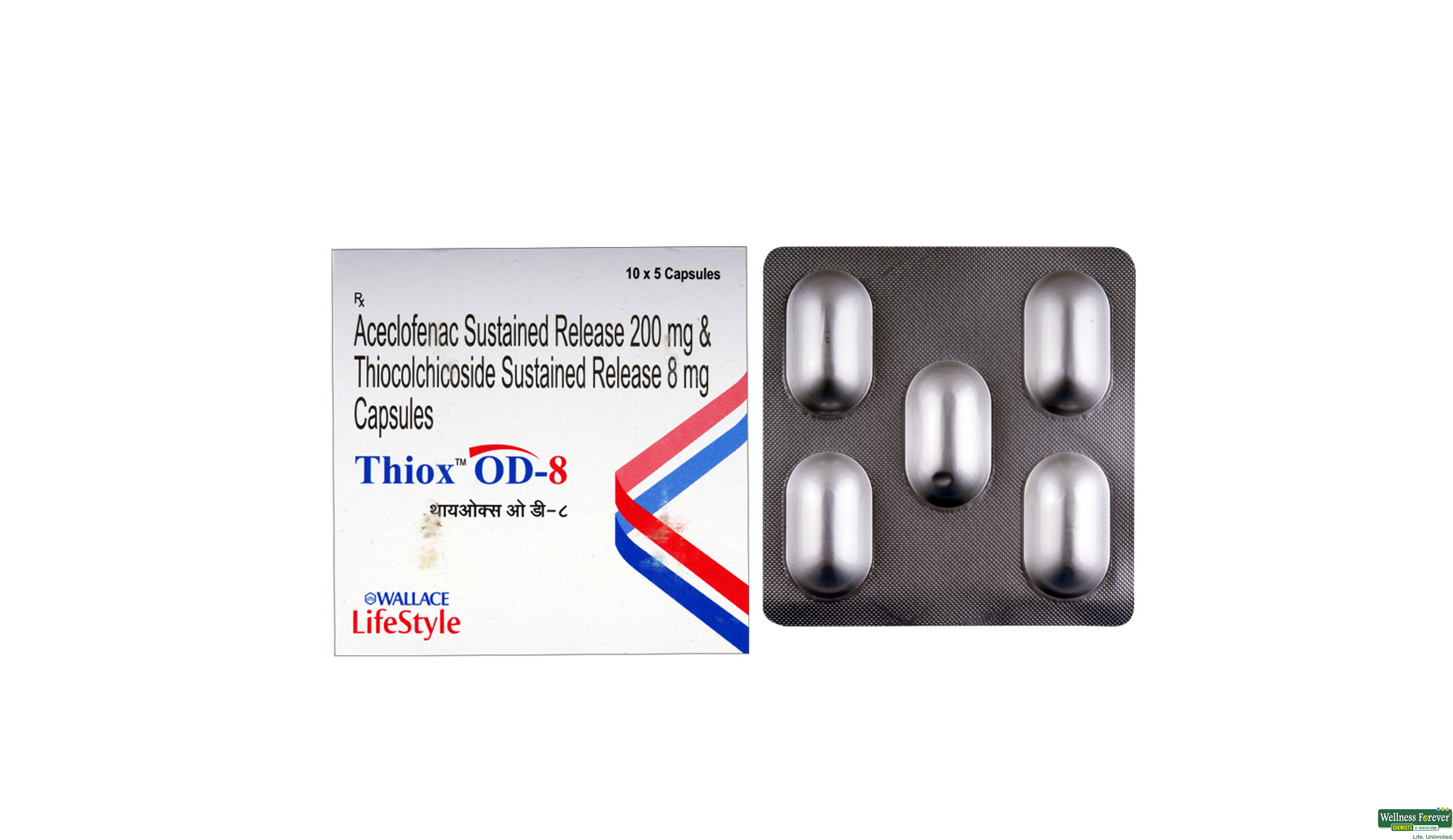THIOX-OD 8MG 5CAP- 1, 5CAP, 
