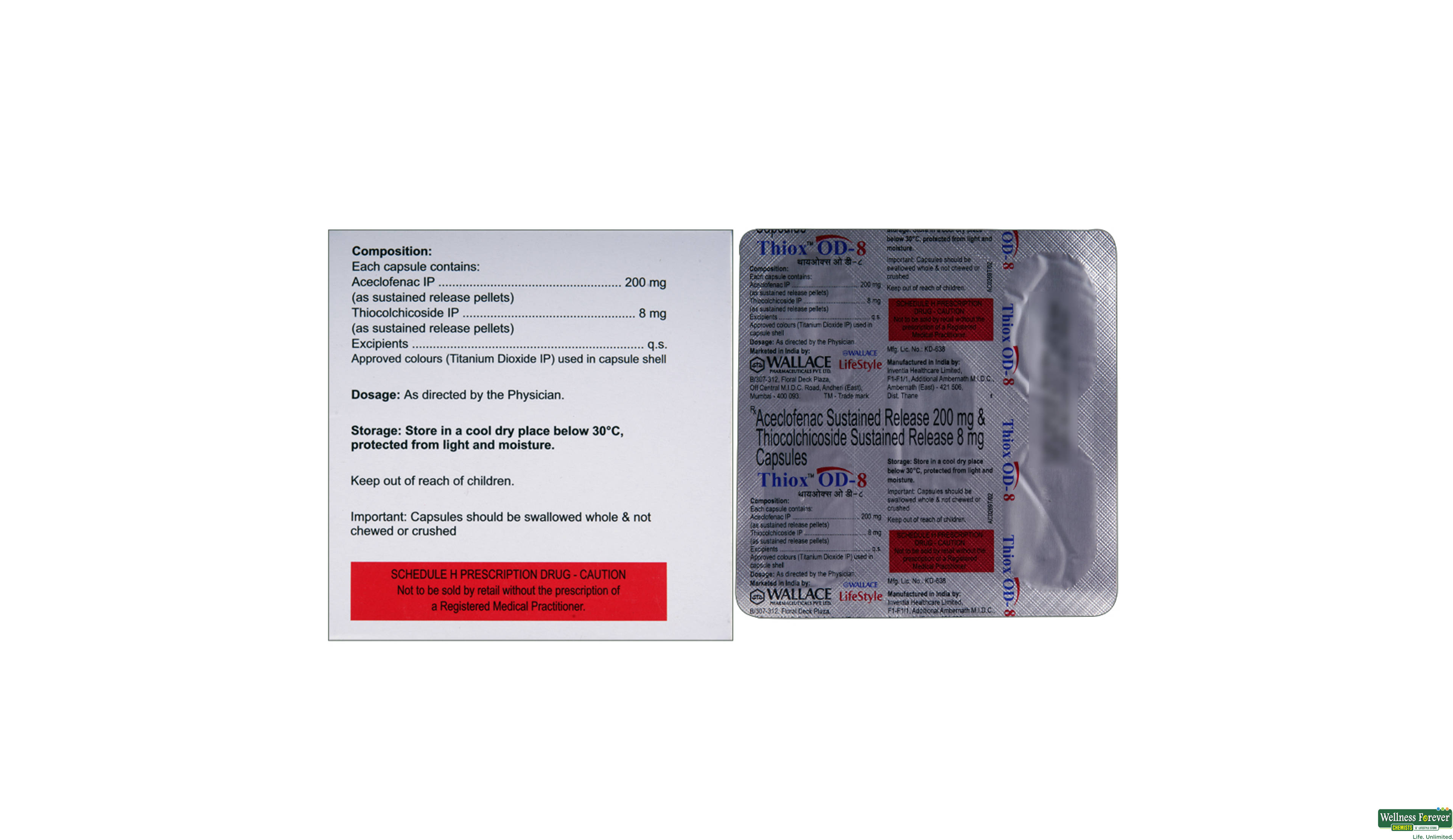 THIOX-OD 8MG 5CAP- 2, 5CAP, 