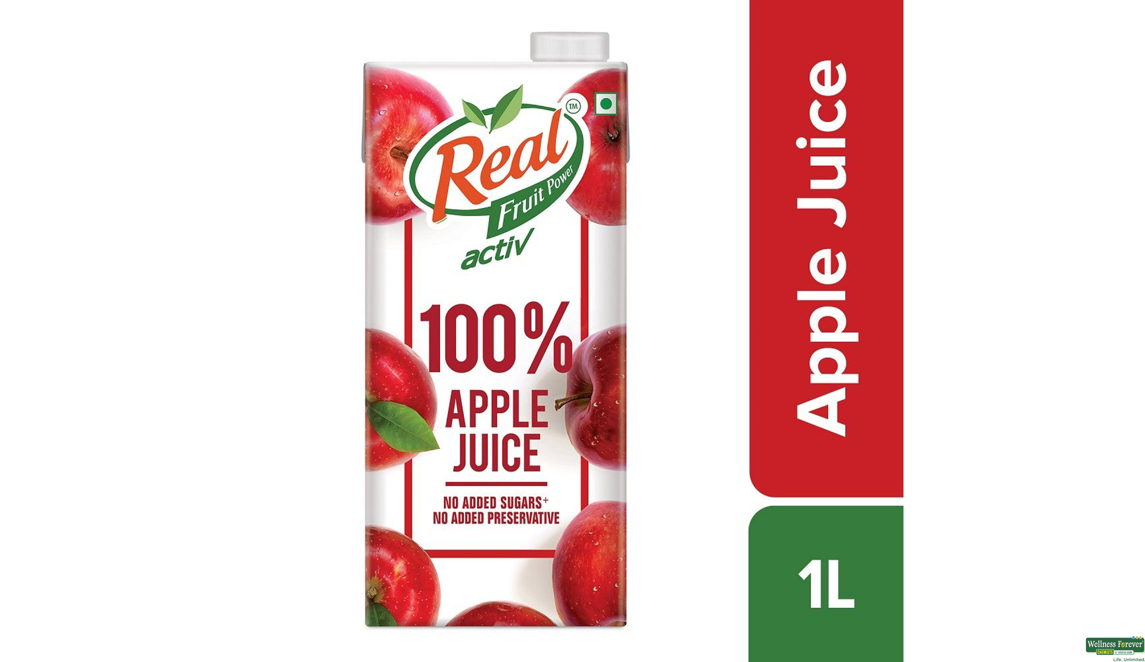 REAL JUICE ACTIVE 100% APPLE 1LTR- 1, 1LTR, 