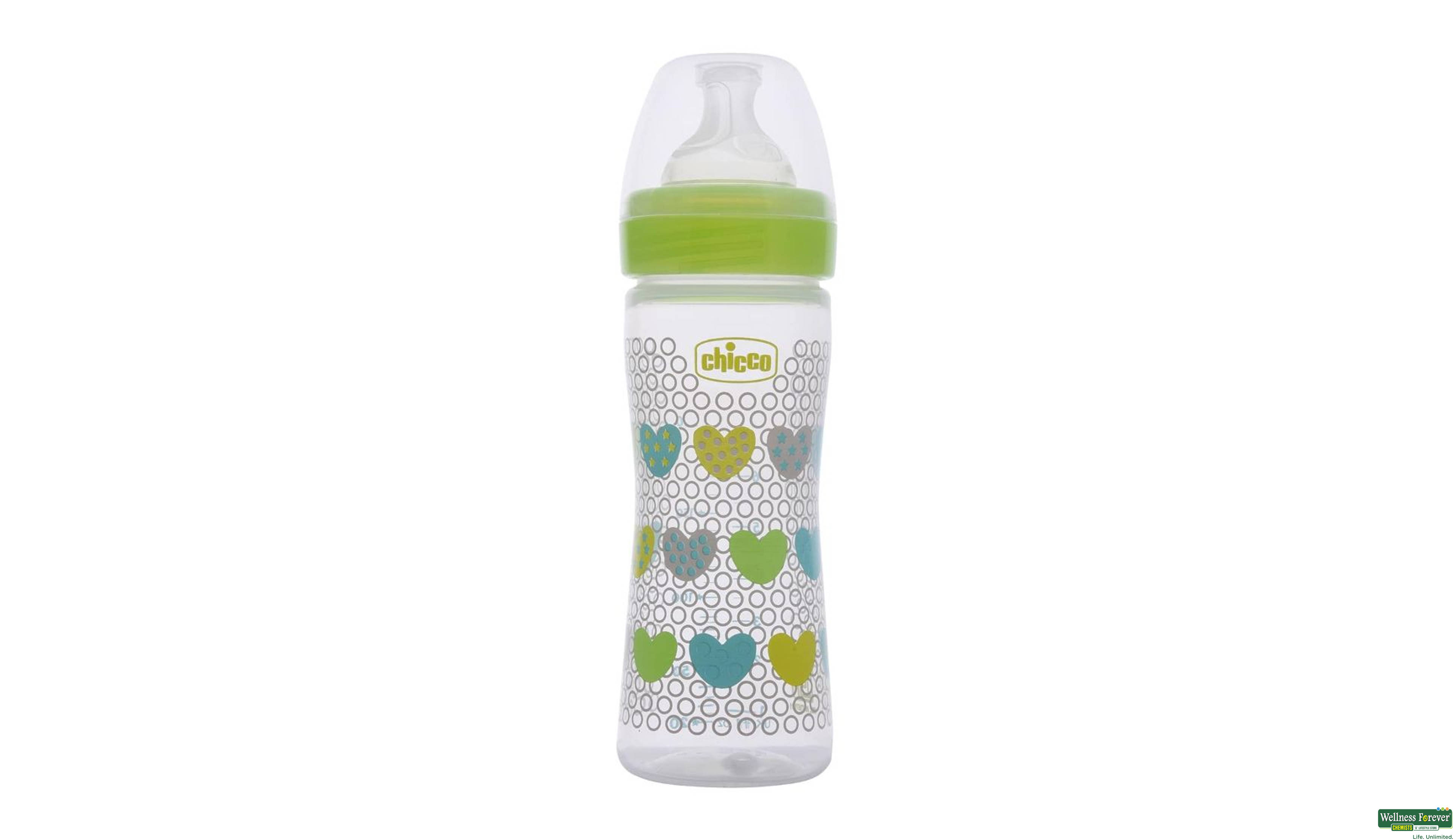 CHICCO FEED/BOTT GREEN 250ML- 1, 250ML, 