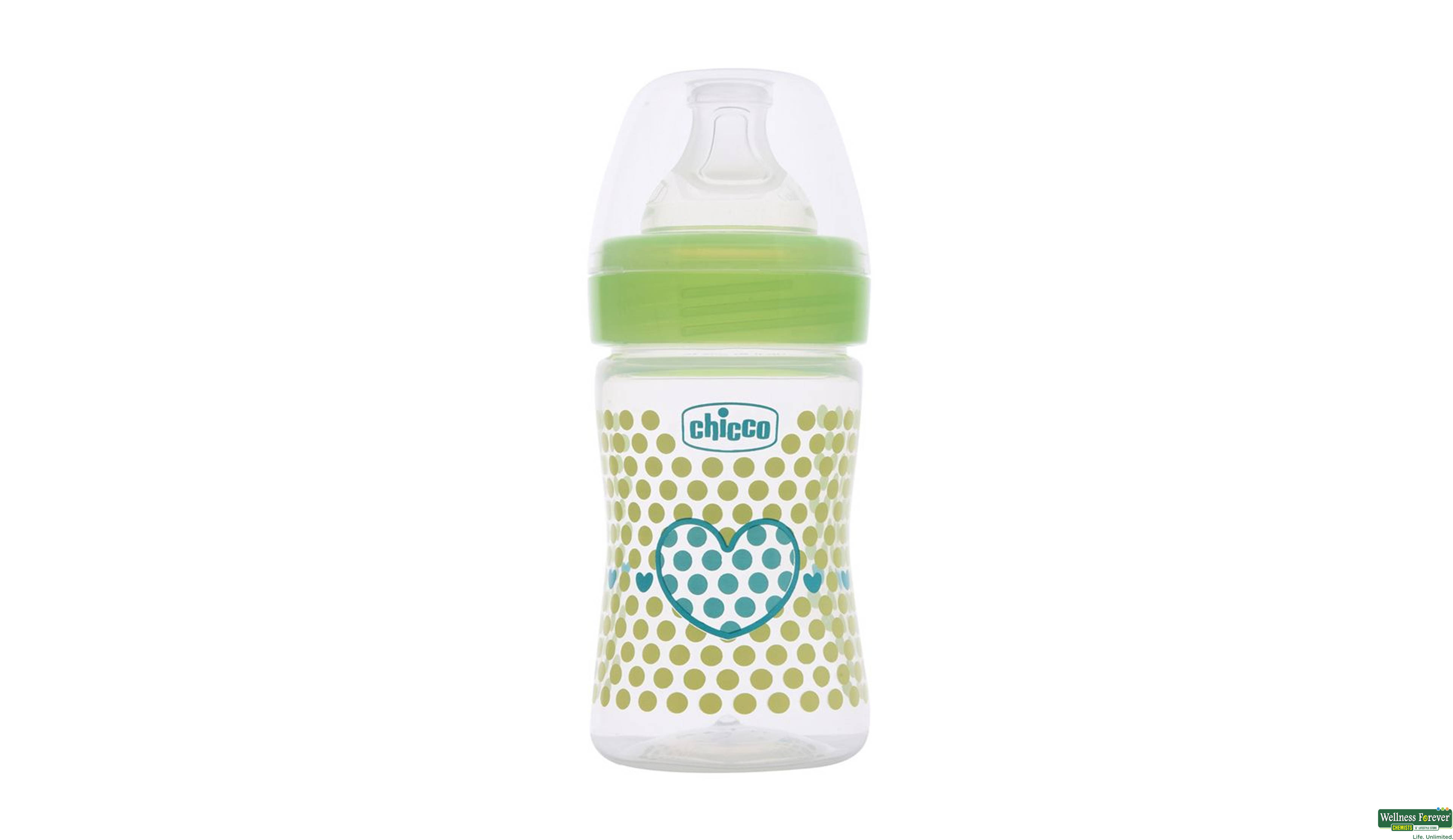 CHICCO FEED/BOTT GREEN 150ML- 1, 150ML, 