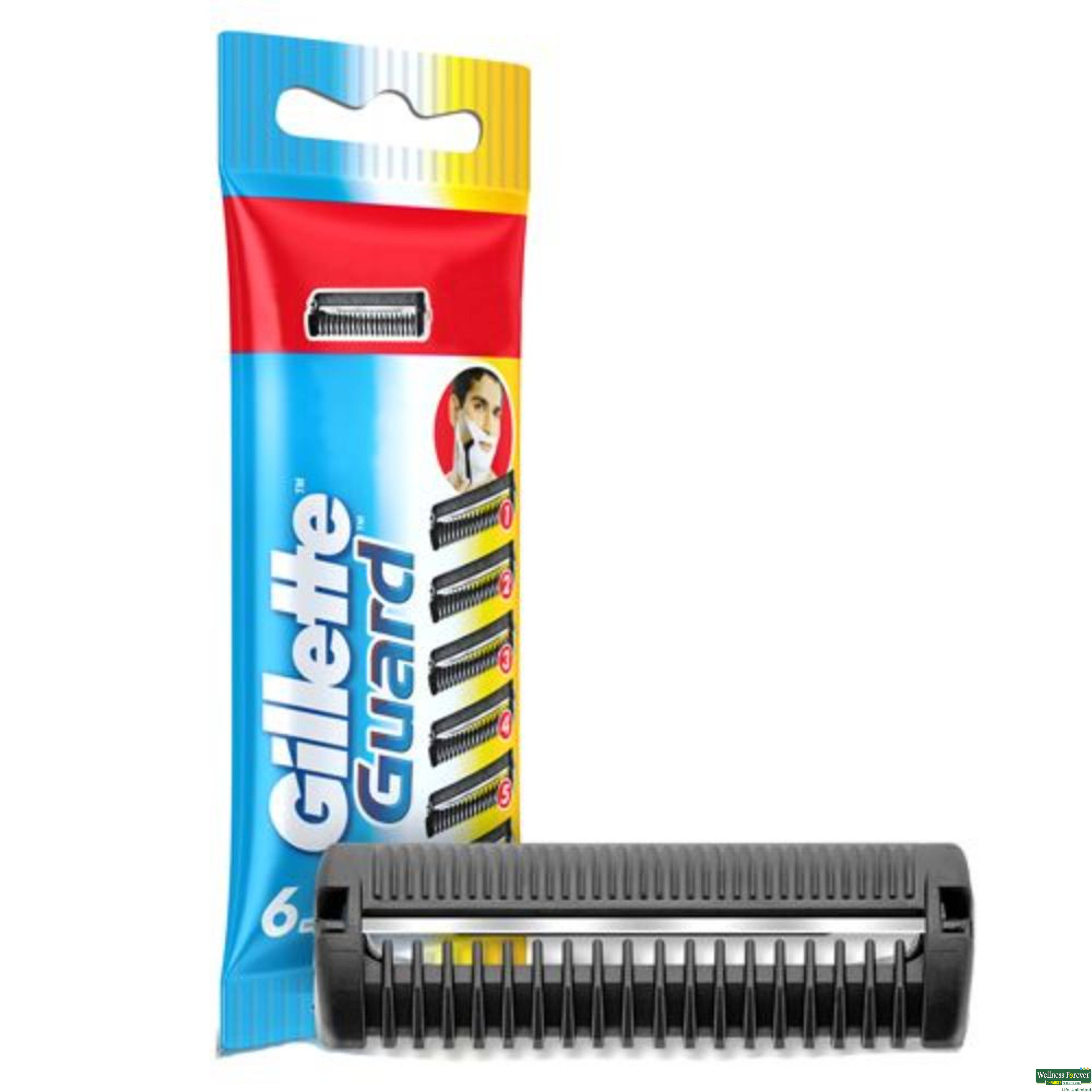 Gillette Guard Manual Shaving Razor Blades 6 Cartridges-image