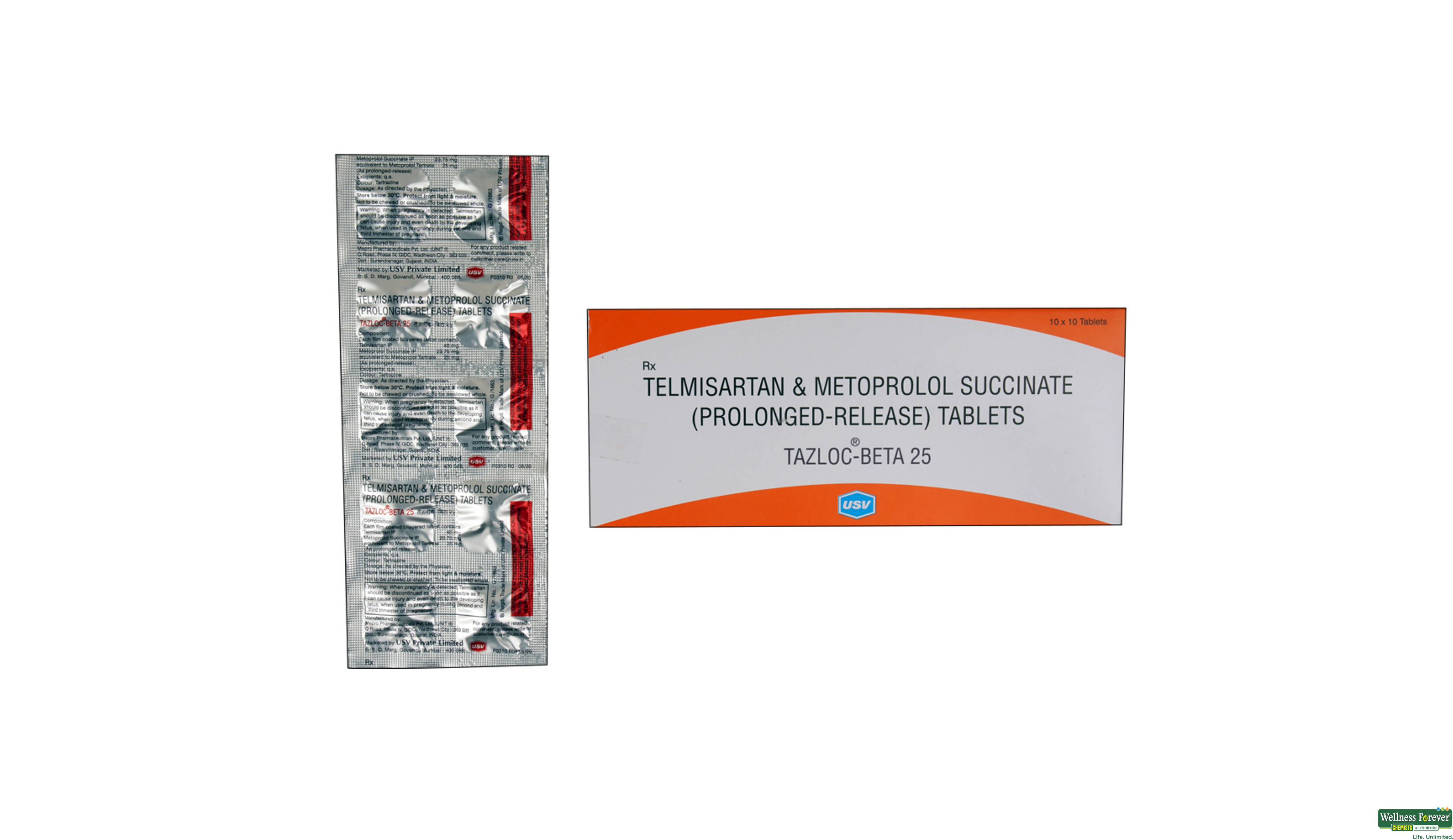 TAZLOC-BETA 25MG 10TAB- 1, 10TAB, 