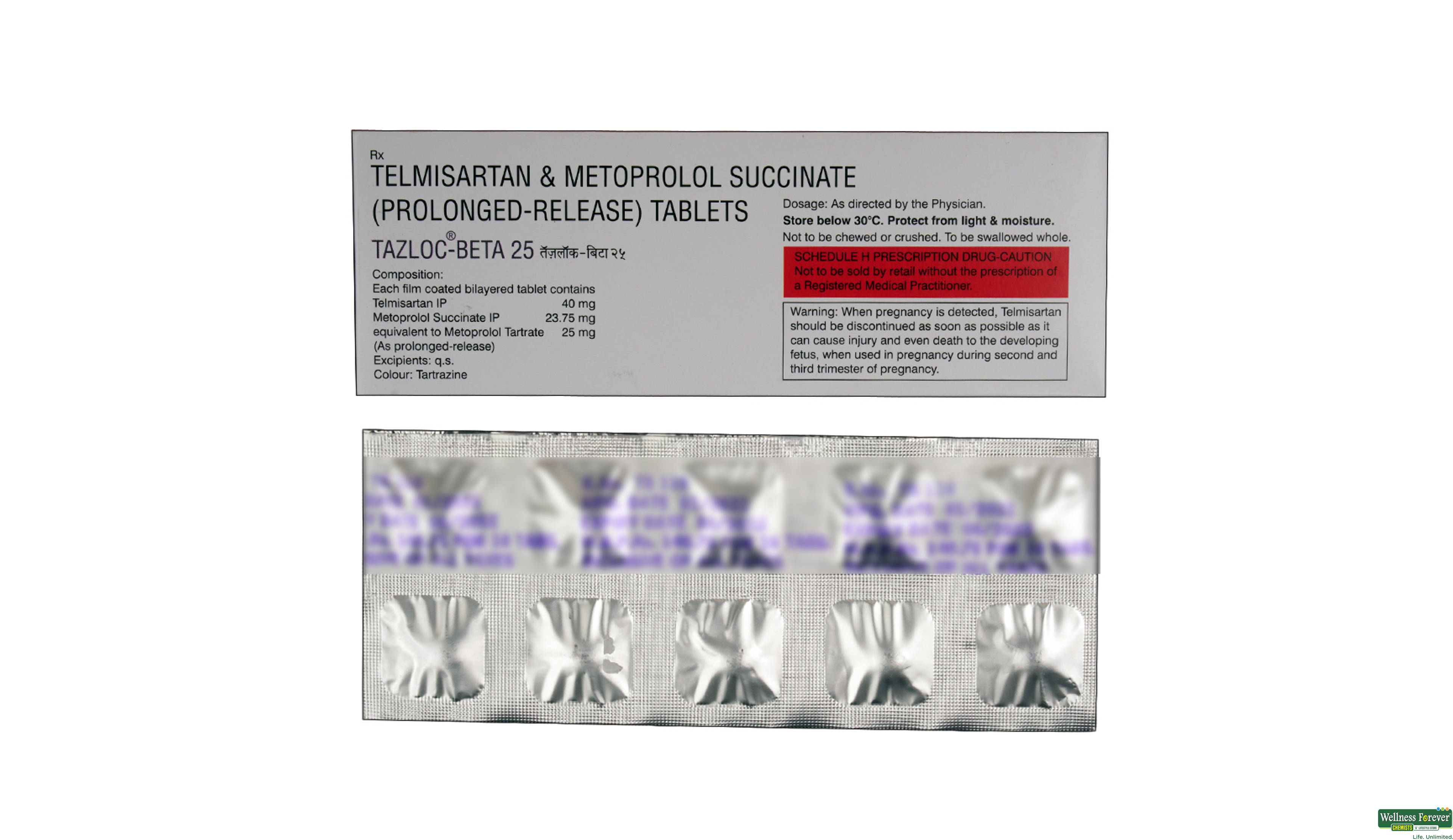TAZLOC-BETA 25MG 10TAB- 2, 10TAB, 