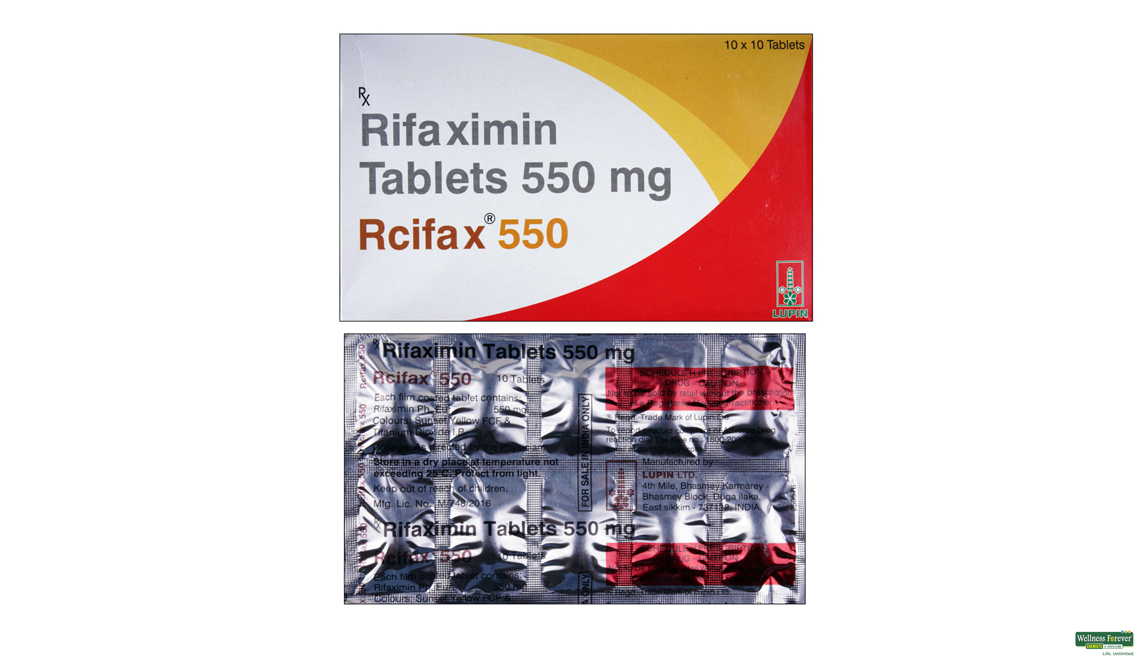 RCIFAX 550MG 10TAB- 1, 10TAB, 