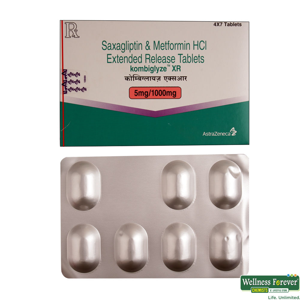 Buy kombiglyze xr 5 1000mg 7 tablets online at best prices wellness