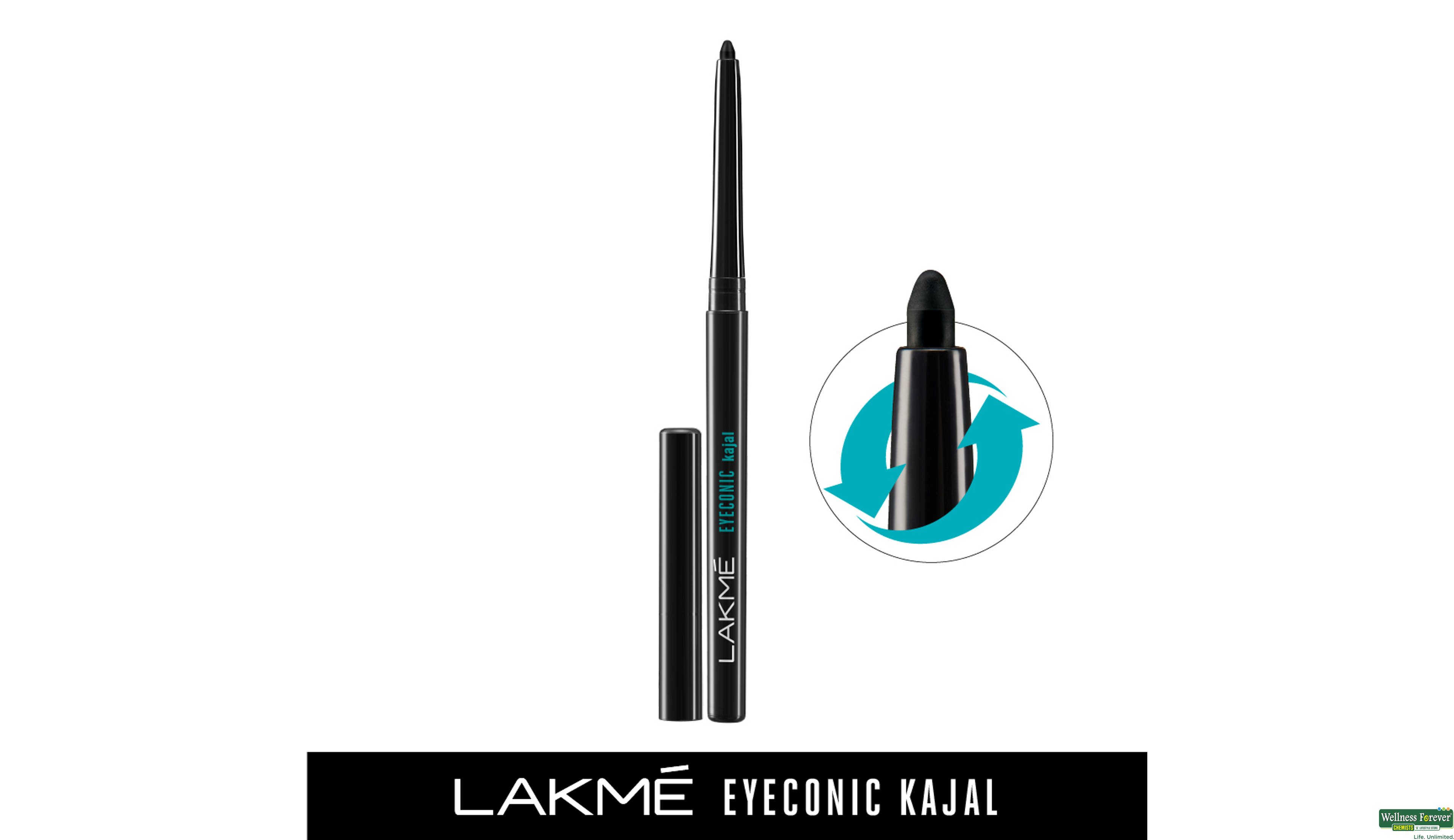 LAKME KAJAL EYECONIC BLACK 0.35GM- 4, 0.35GM, 